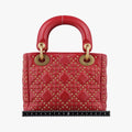 Lady Dior Red lambskin 28-MA-0117レディディオール レッド ラムスキン 28-MA-0117