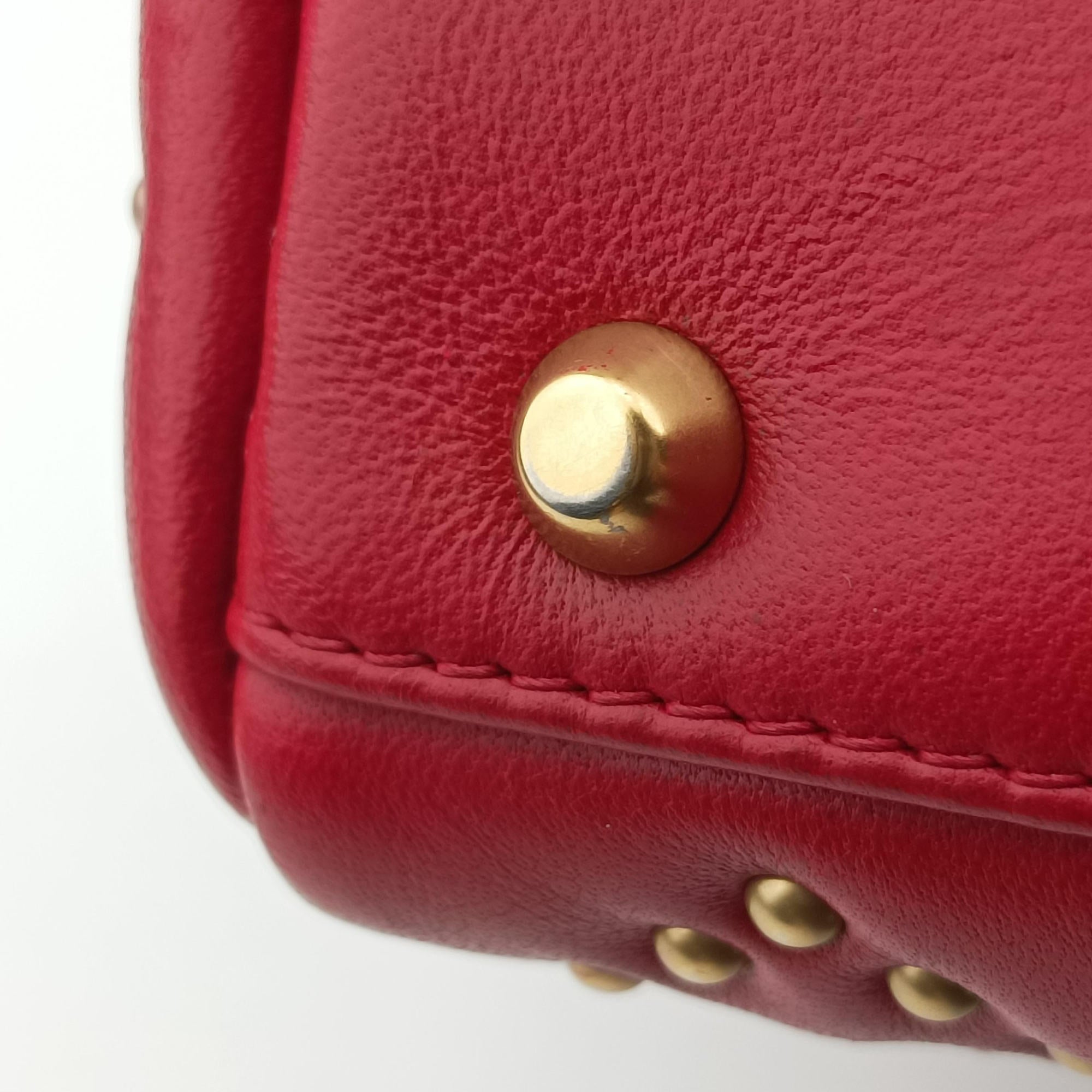 Lady Dior Red lambskin 28-MA-0117レディディオール レッド ラムスキン 28-MA-0117
