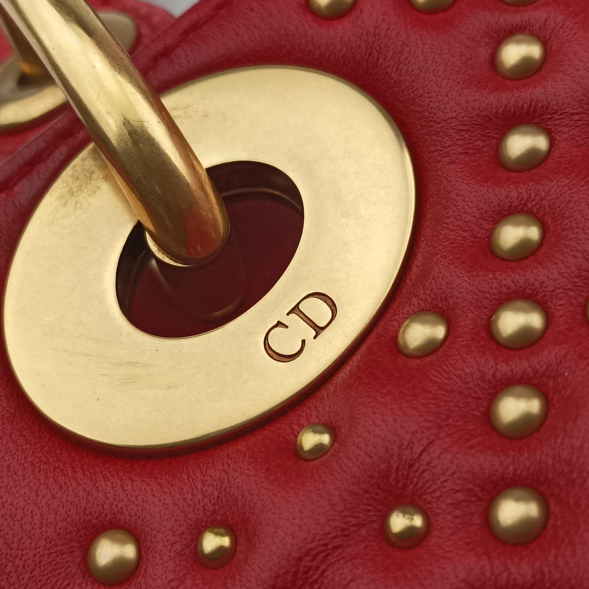 Lady Dior Red lambskin 28-MA-0117レディディオール レッド ラムスキン 28-MA-0117