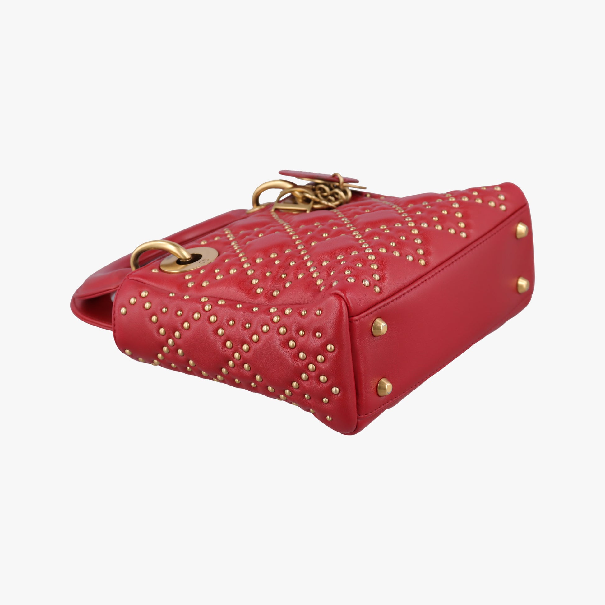 Lady Dior Red lambskin 28-MA-0117レディディオール レッド ラムスキン 28-MA-0117