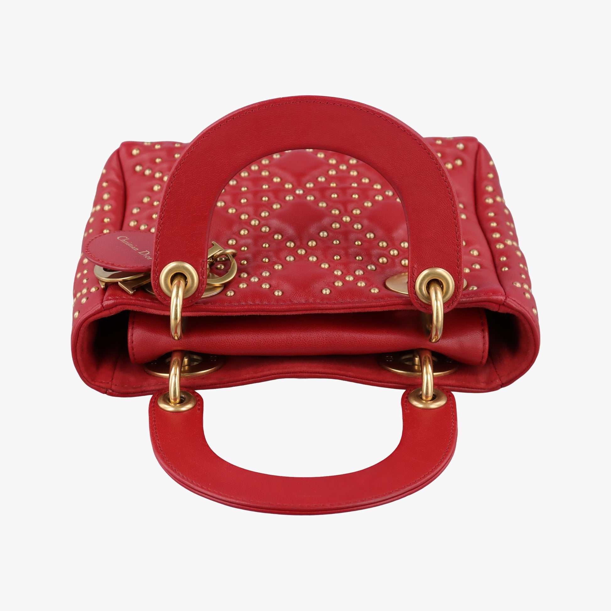 Lady Dior Red lambskin 28-MA-0117レディディオール レッド ラムスキン 28-MA-0117
