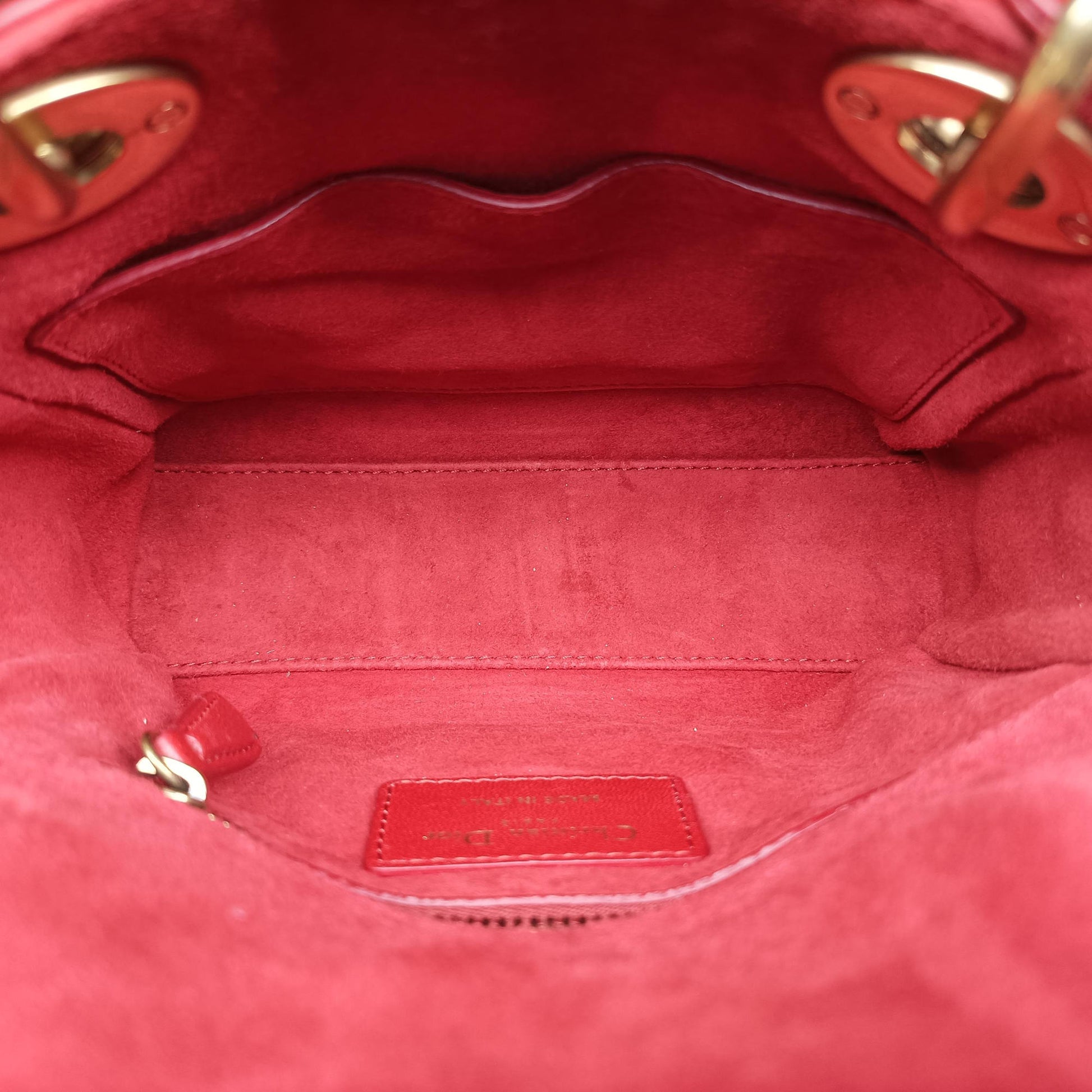Lady Dior Red lambskin 28-MA-0117レディディオール レッド ラムスキン 28-MA-0117
