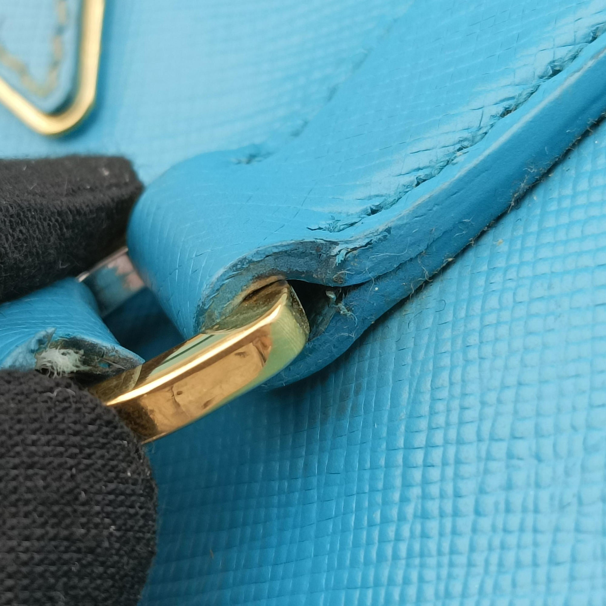 Vintage Prada Galleria Blue SAFFIANO Leather BN1801 shoulderbag | stylenewstar