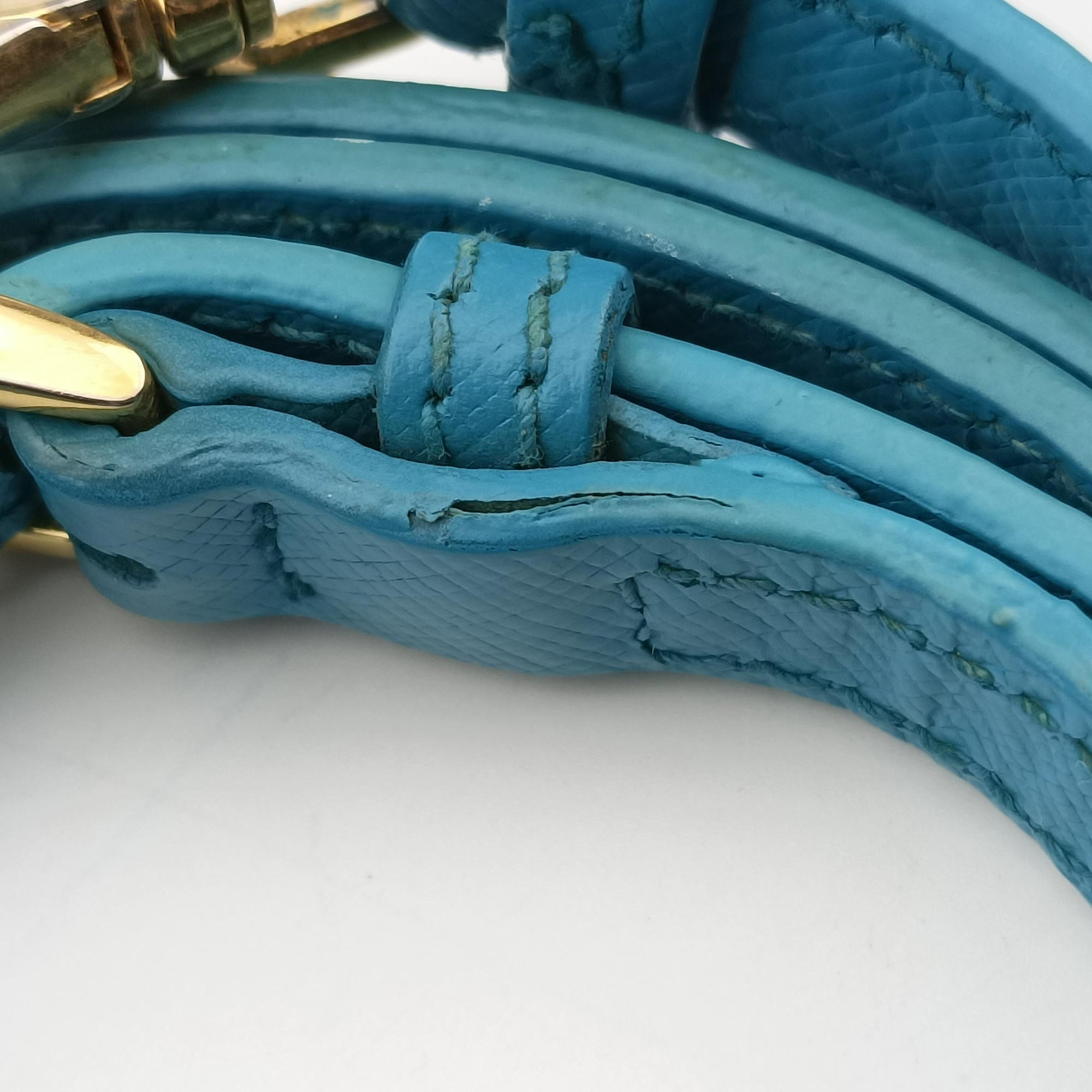Vintage Prada Galleria Blue SAFFIANO Leather BN1801 shoulderbag | stylenewstar