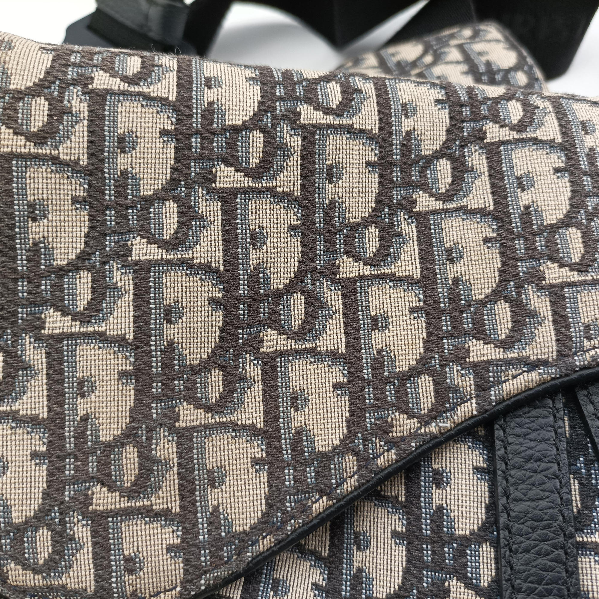 saddle Navy×Gray Jacquard×Leather 02-BO-0199サドル ネイビー×グレー ジャガード×レザー 02-BO-0199