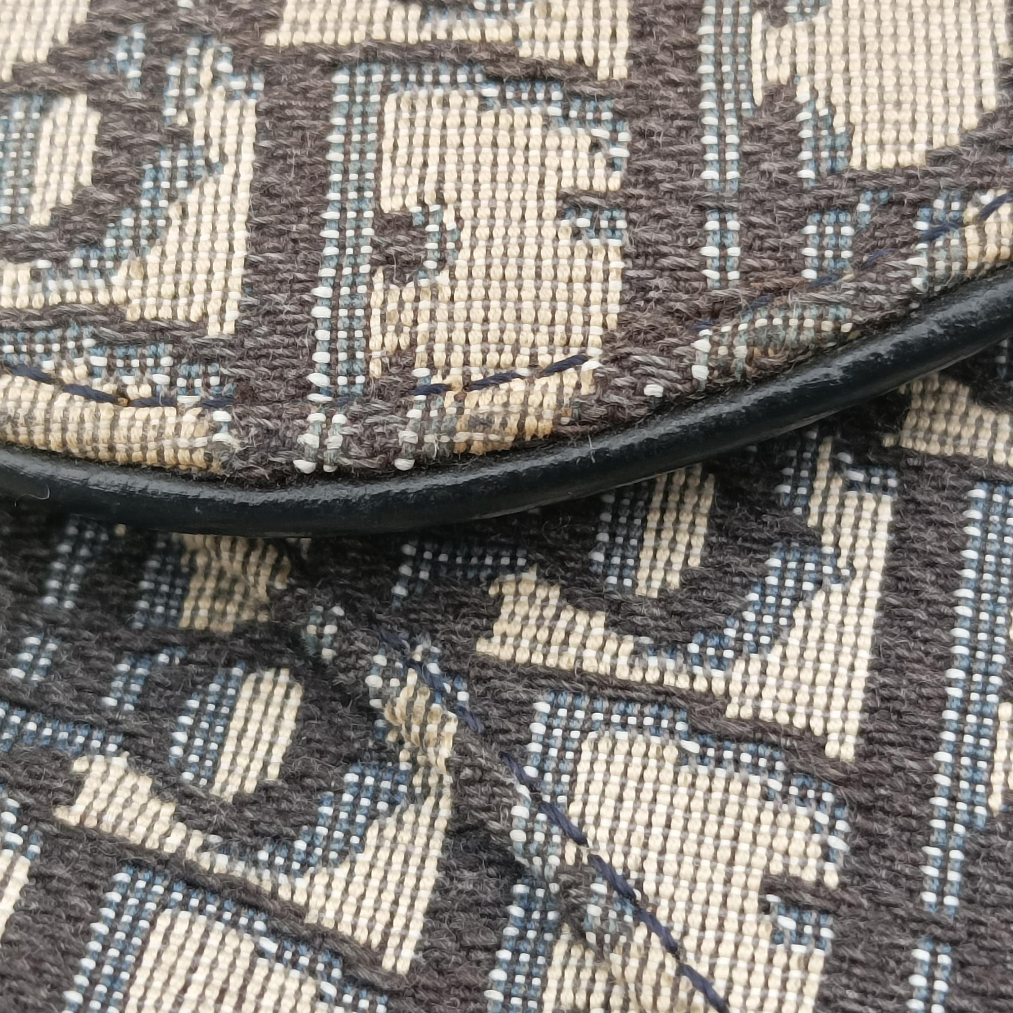 saddle Navy×Gray Jacquard×Leather 02-BO-0199サドル ネイビー×グレー ジャガード×レザー 02-BO-0199
