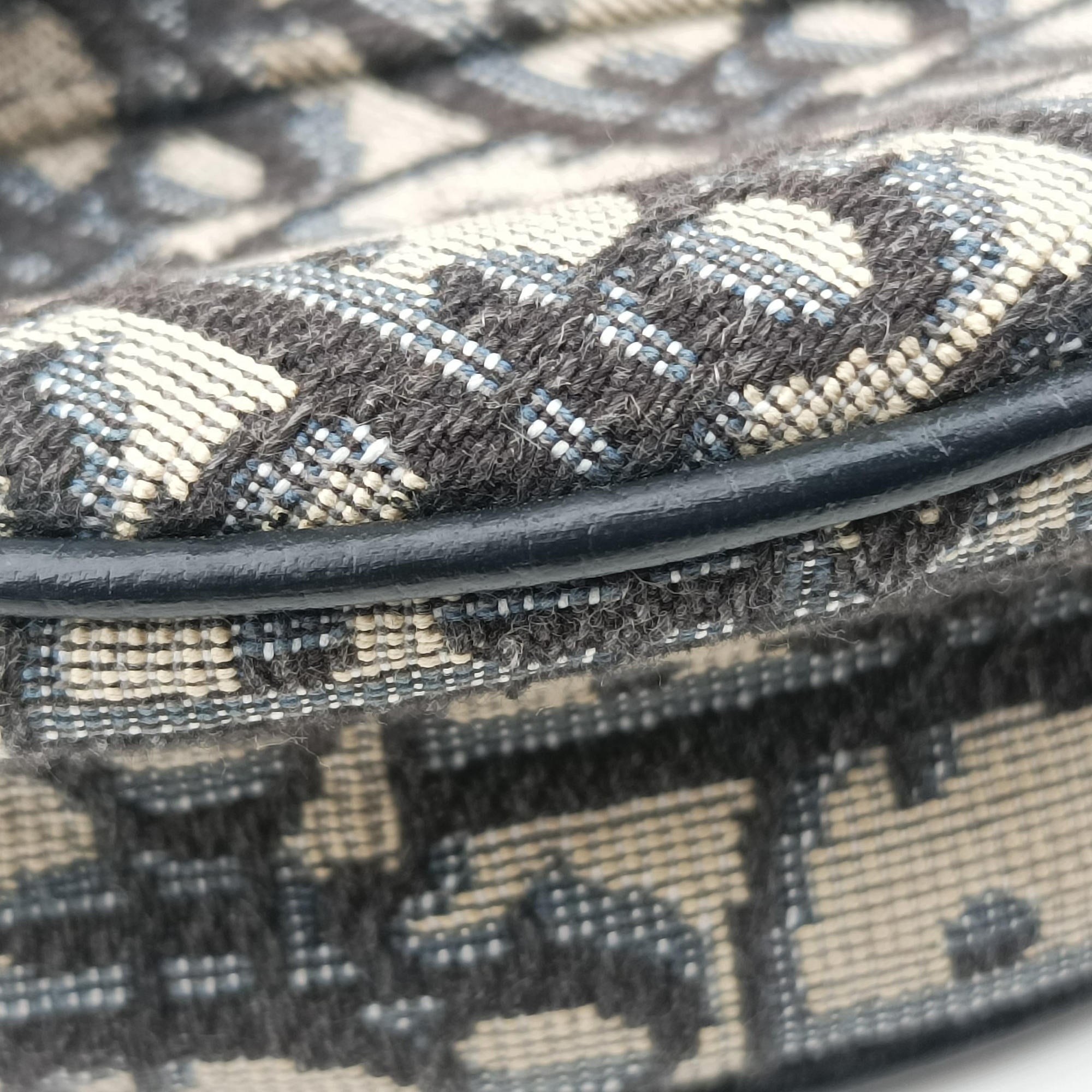 saddle Navy×Gray Jacquard×Leather 02-BO-0199サドル ネイビー×グレー ジャガード×レザー 02-BO-0199