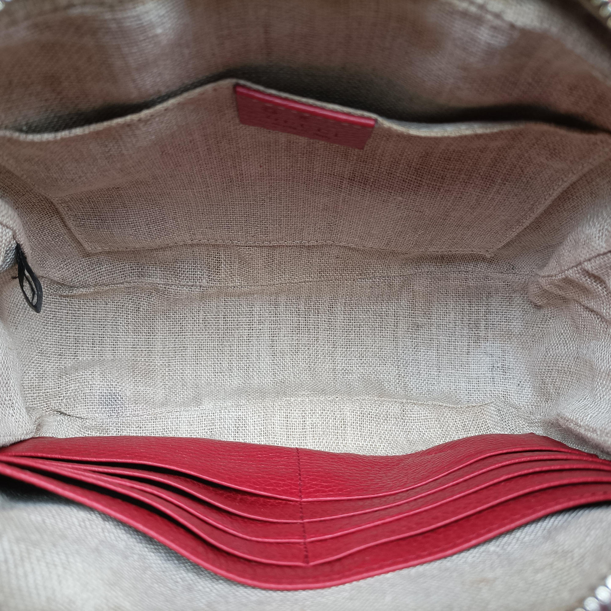 Bree Microguccissima Beige x red Canvas×Leather 449413 A020853832ブリー マイクログッチシマ ベージュ×レッド キャンバス×レザー 449413 A020853832