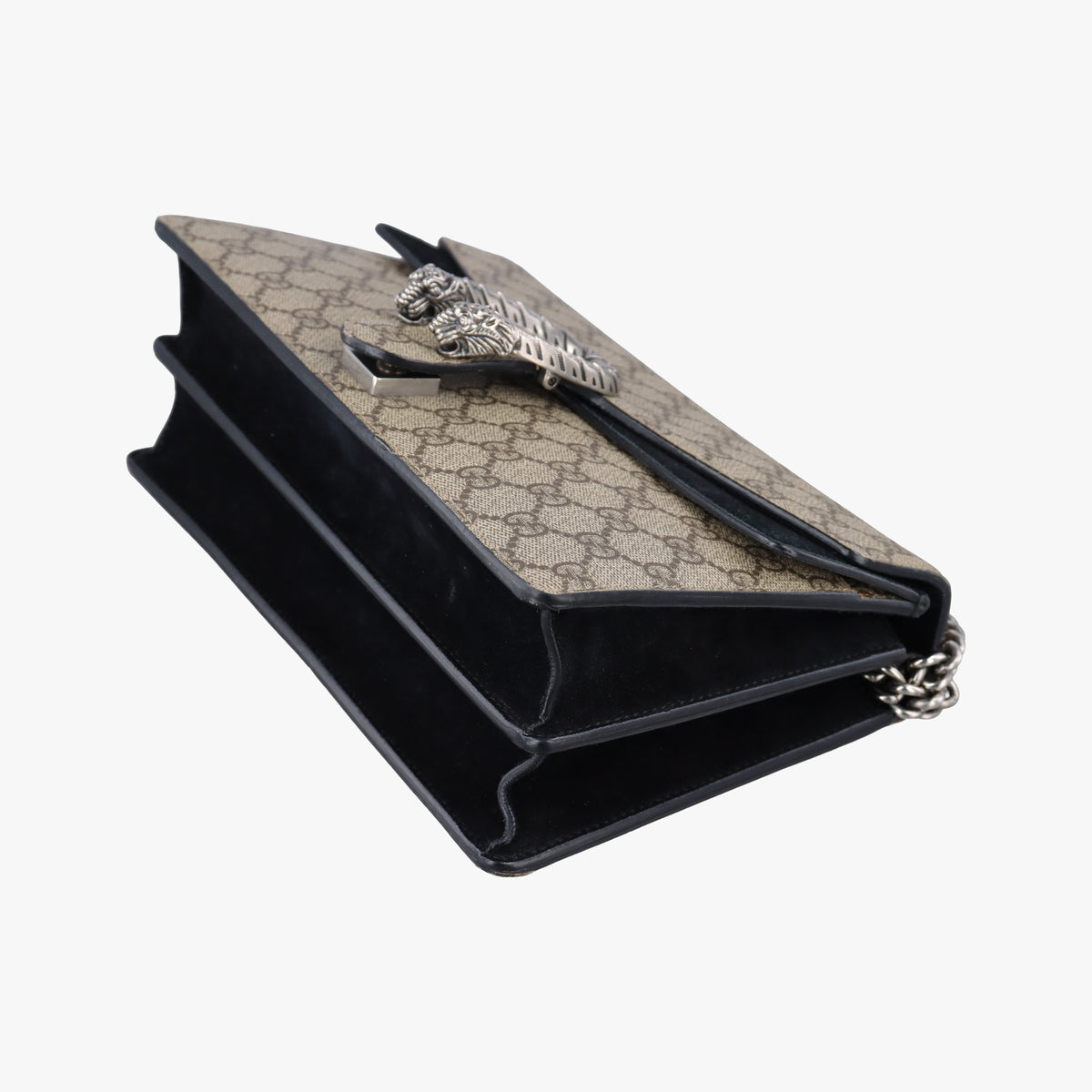 Pre-owned Gucci Dionysus beige×black PVC coated canvas x Suede 400249 shoulderbag | stylenewstar