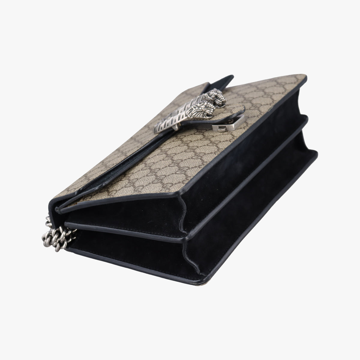 Pre-owned Gucci Dionysus beige×black PVC coated canvas x Suede 400249 shoulderbag | stylenewstar