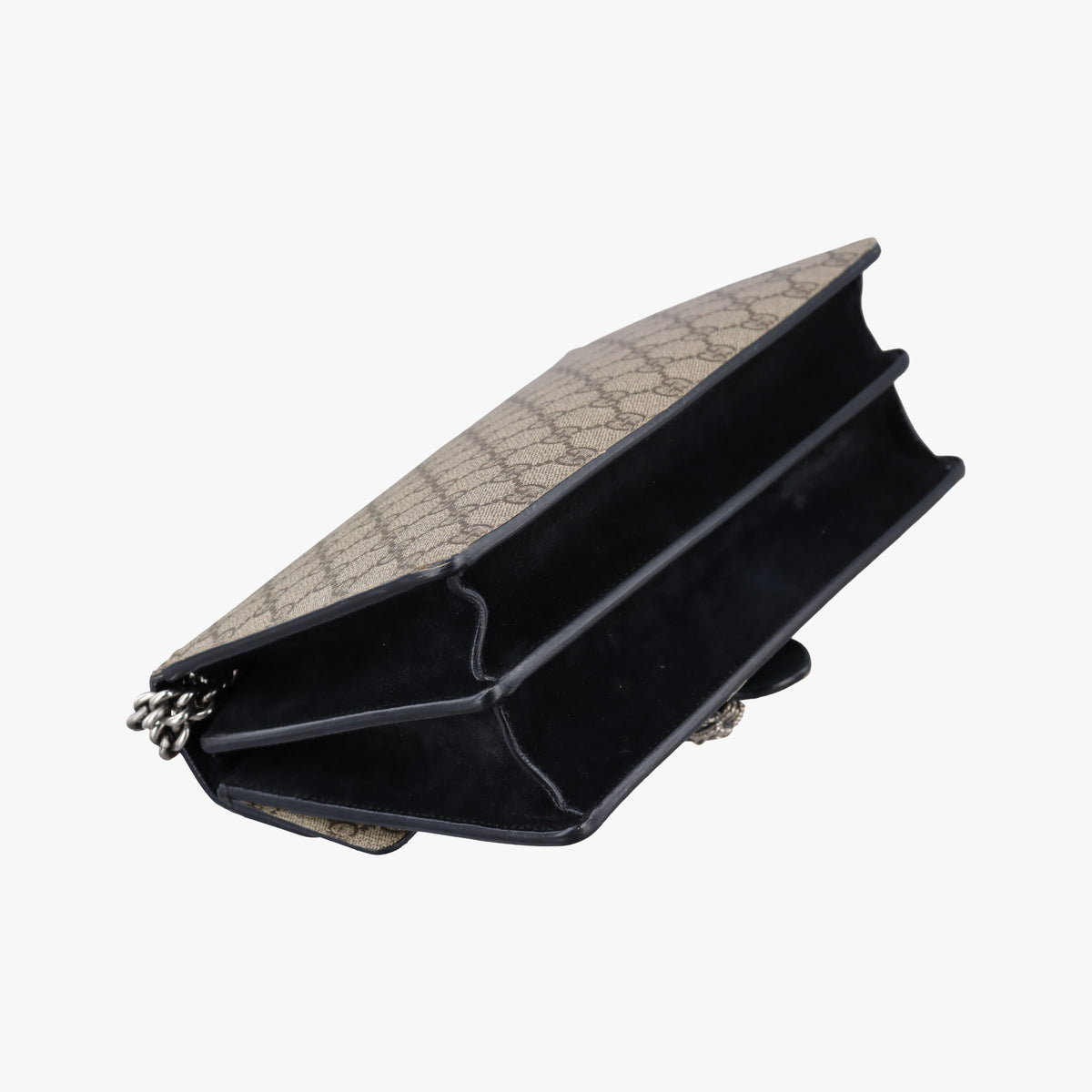 Pre-owned Gucci Dionysus beige×black PVC coated canvas x Suede 400249 shoulderbag | stylenewstar
