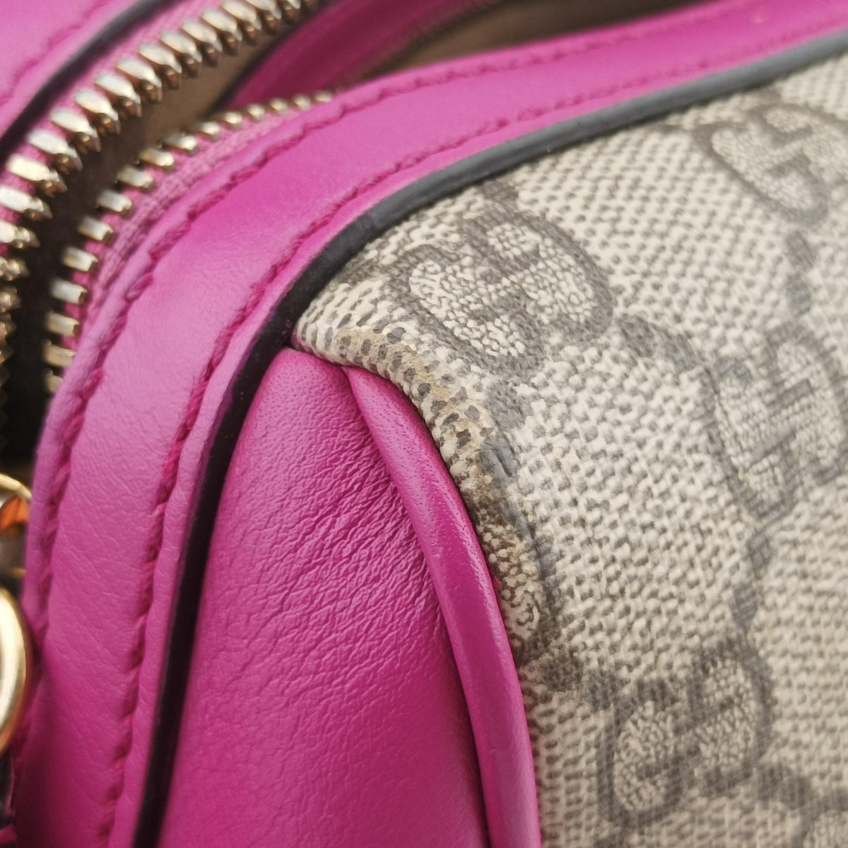 GG SUPREME beige×red×pink PVC coated canvas×Leather 409529 H019476076GGスプリーム ベージュ×レッド×ピンク PVCコーティングキャンバス×レザー 409529 H019476076
