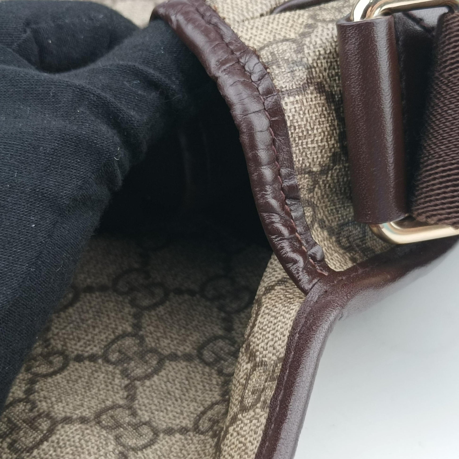 Secondhand Gucci GG Plus Messenger Brown PVC coated canvas×Leather 201732 shoulderbag | stylenewstar