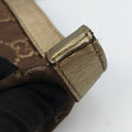 Pre-owned Gucci Abbey line Brown × Gold Leather×canvas 141472 shoulderbag | stylenewstar