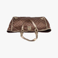 Pre-owned Gucci Abbey line Brown × Gold Leather×canvas 141472 shoulderbag | stylenewstar