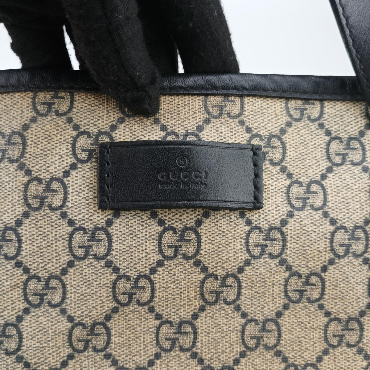 GG Supreme Brown×Navy PVC coated canvas×Leather 211137 D9013254GGスプリーム ベージュ×ネイビー PVCコーティングキャンバス×レザー 211137 D9013254
