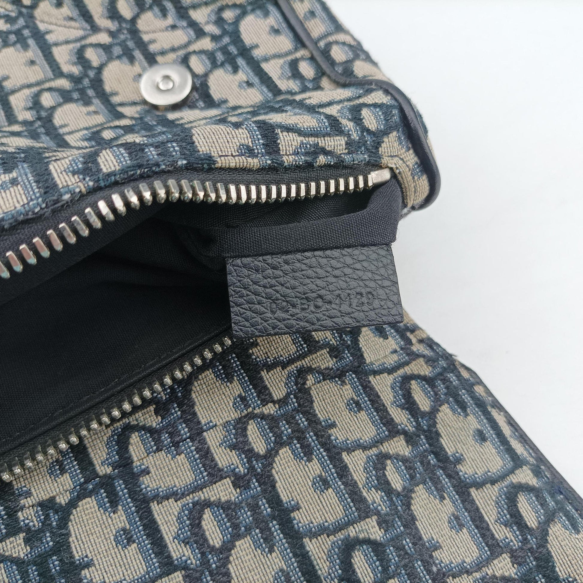 Saddlebags Gray×Navy×Black Jacquard×Leather 02-BO-1129サドルバッグ グレー×ネイビー×ブラック ジャガード×レザー 02-BO-1129
