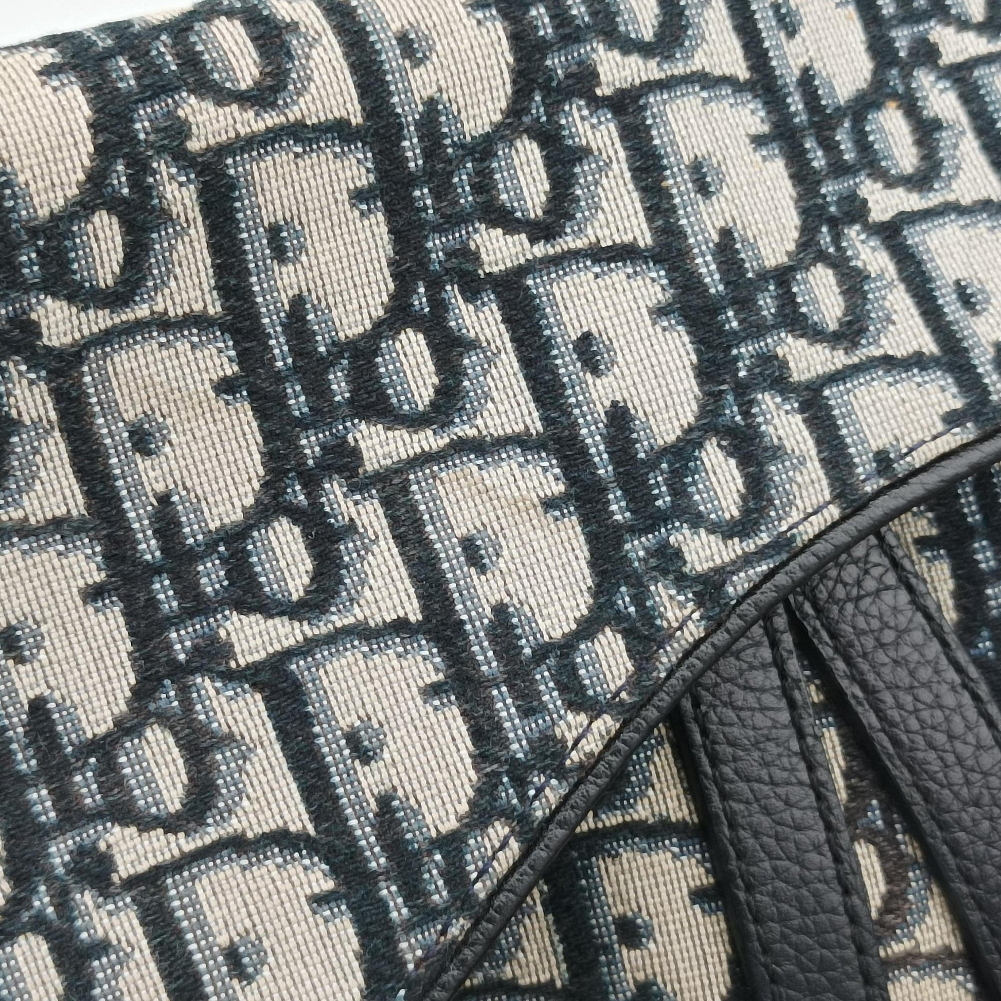 Saddlebags Gray×Navy×Black Jacquard×Leather 02-BO-1129サドルバッグ グレー×ネイビー×ブラック ジャガード×レザー 02-BO-1129