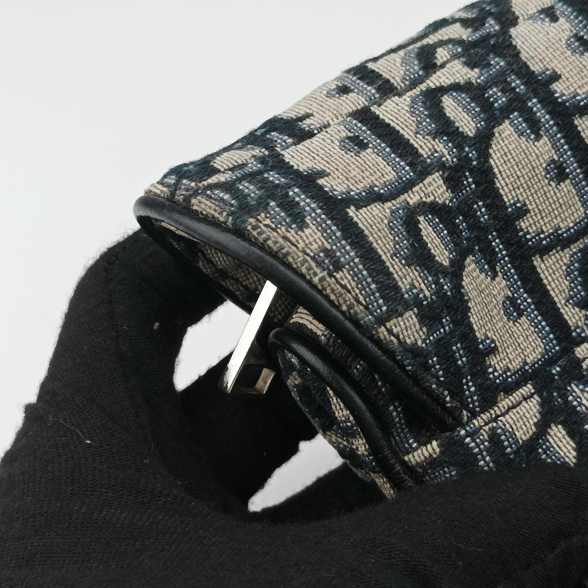 Saddlebags Gray×Navy×Black Jacquard×Leather 02-BO-1129サドルバッグ グレー×ネイビー×ブラック ジャガード×レザー 02-BO-1129