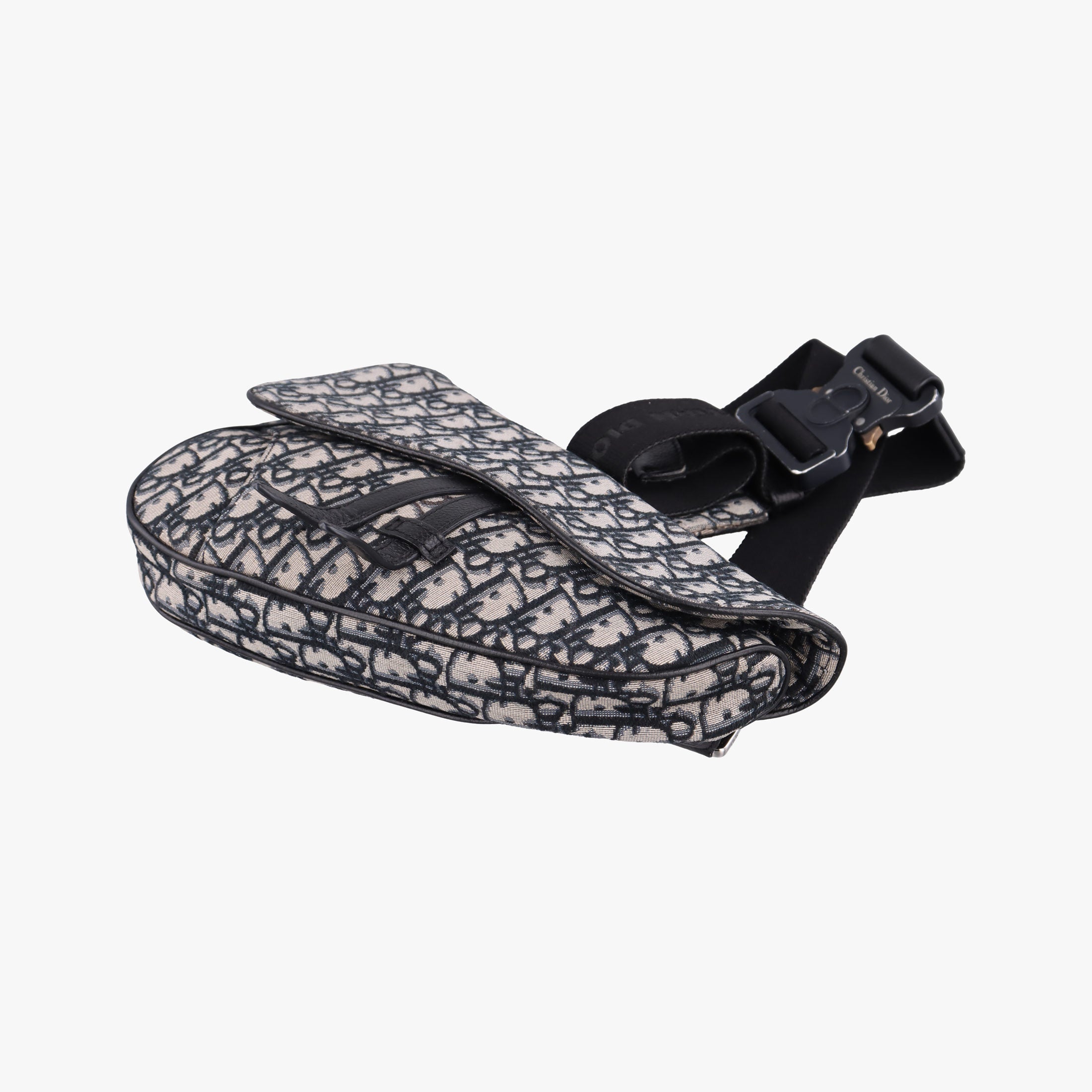Saddlebags Gray×Navy×Black Jacquard×Leather 02-BO-1129サドルバッグ グレー×ネイビー×ブラック ジャガード×レザー 02-BO-1129