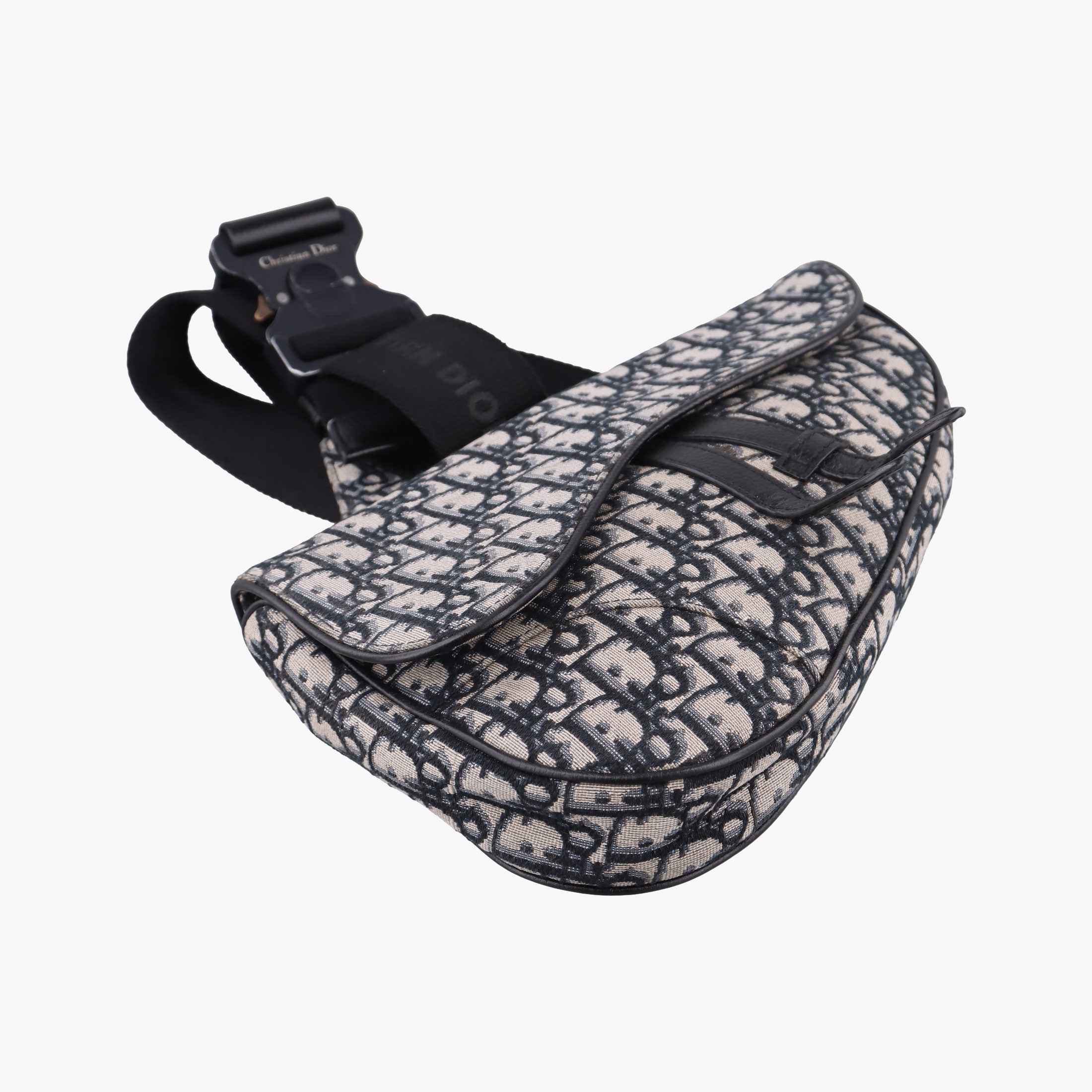 Saddlebags Gray×Navy×Black Jacquard×Leather 02-BO-1129サドルバッグ グレー×ネイビー×ブラック ジャガード×レザー 02-BO-1129