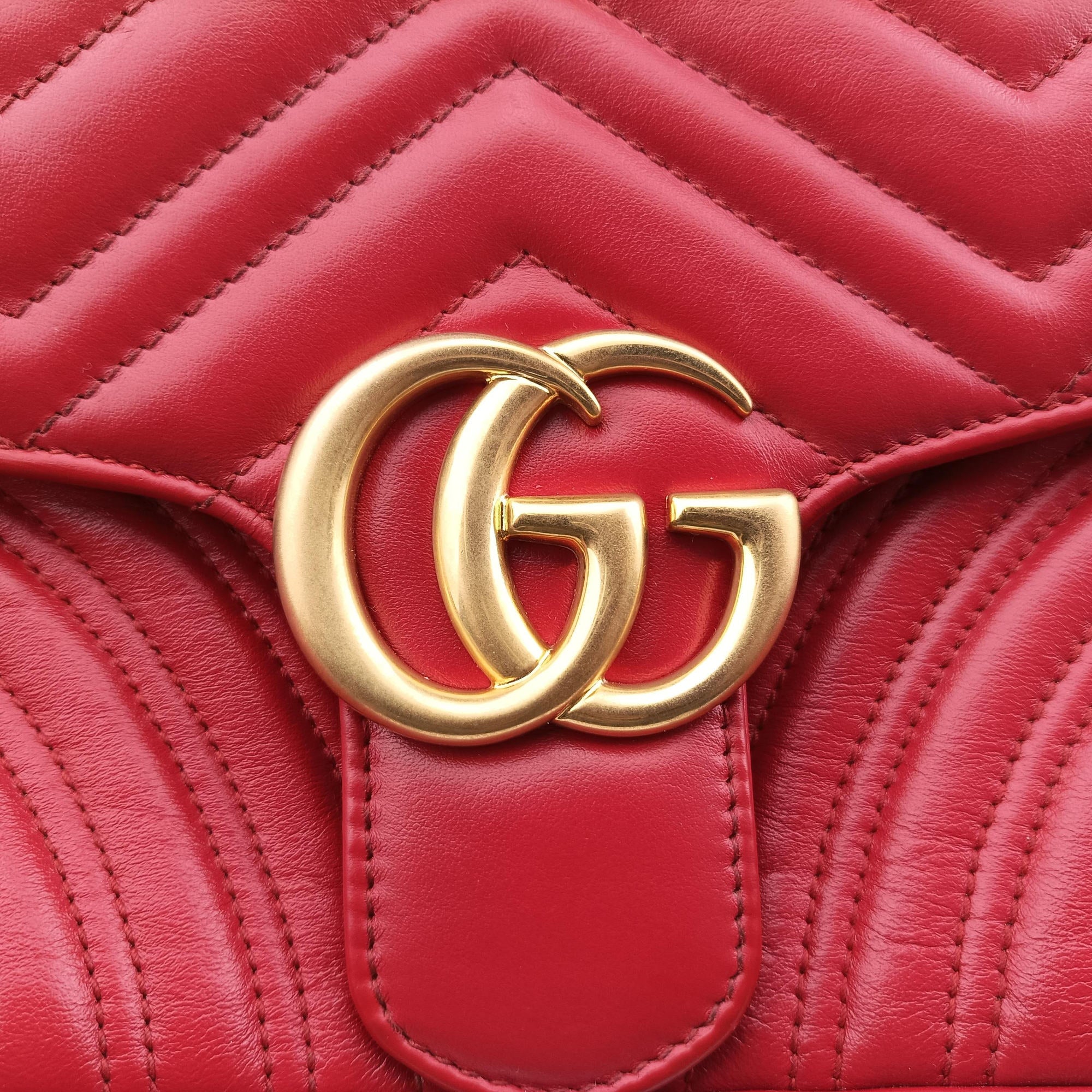 GG Marmont Red Leather 443497 G026269658GGマーモント レッド レザー 443497 G026269658
