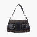 B bag zucca Brown×Black Canvas×Leather 8BR551 2373-8BR551-MTC-069Bバッグ ズッカ ブラウン×ブラック キャンバス×レザー 8BR551 2373-8BR551-MTC-069