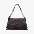 B bag zucca Brown×Black Canvas×Leather 8BR551 2373-8BR551-MTC-069Bバッグ ズッカ ブラウン×ブラック キャンバス×レザー 8BR551 2373-8BR551-MTC-069
