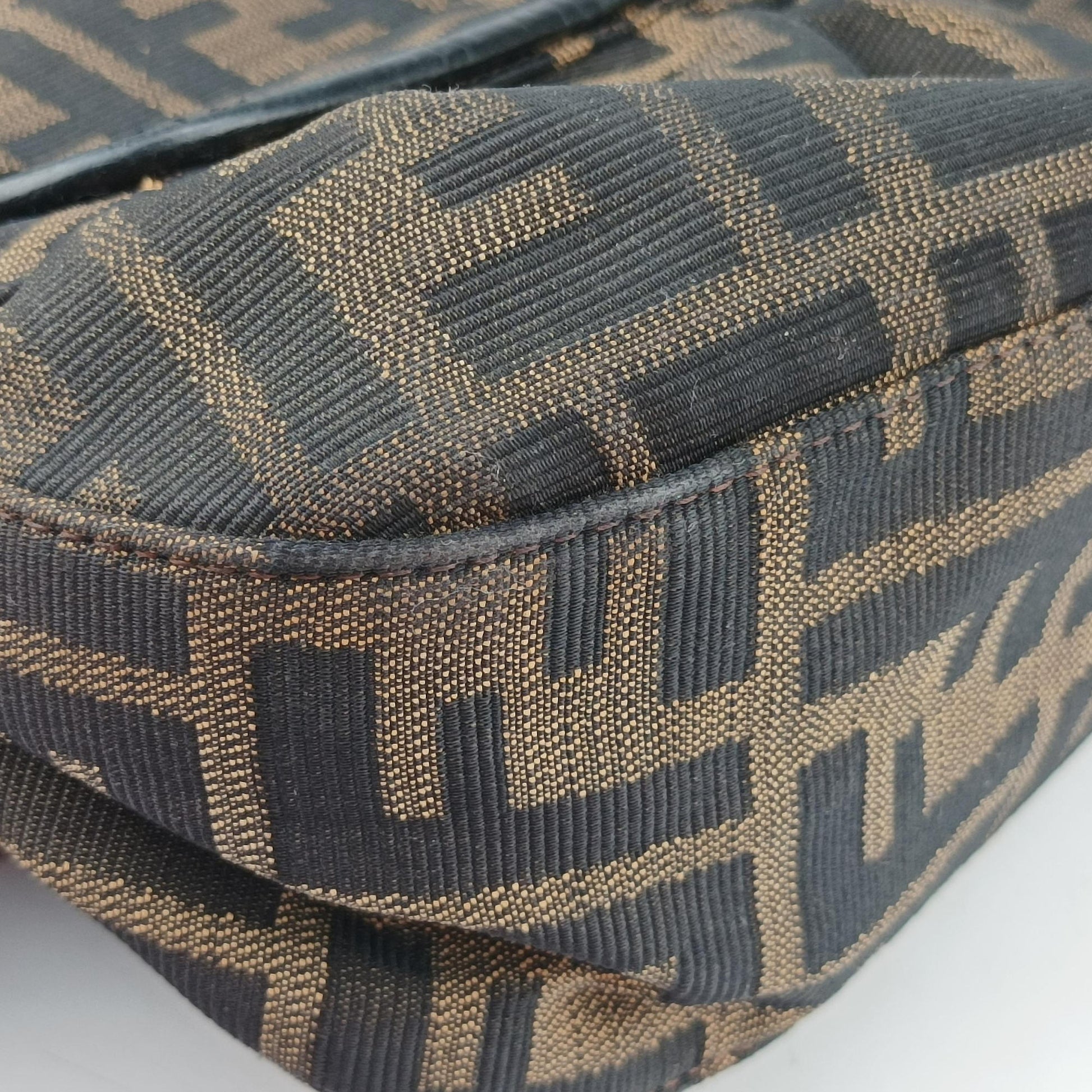 B bag zucca Brown×Black Canvas×Leather 8BR551 2373-8BR551-MTC-069Bバッグ ズッカ ブラウン×ブラック キャンバス×レザー 8BR551 2373-8BR551-MTC-069