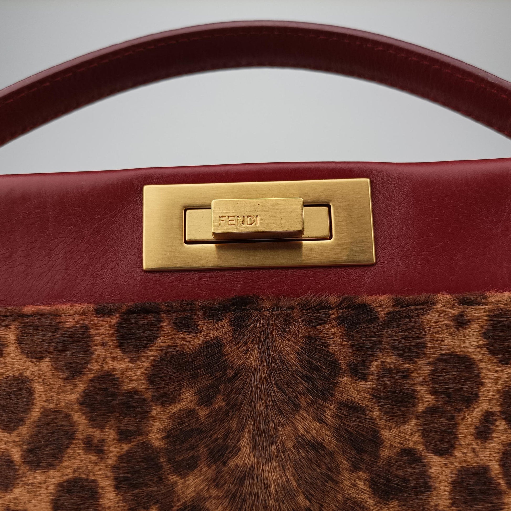 PEEKABOO Large Brown × Red pony hair× Leather 8BN210 8BN210-GXE-119-2372ピーカブー ラージ ブラウン xレッド ハラコ xレザー 8BN210 8BN210-GXE-119-2372