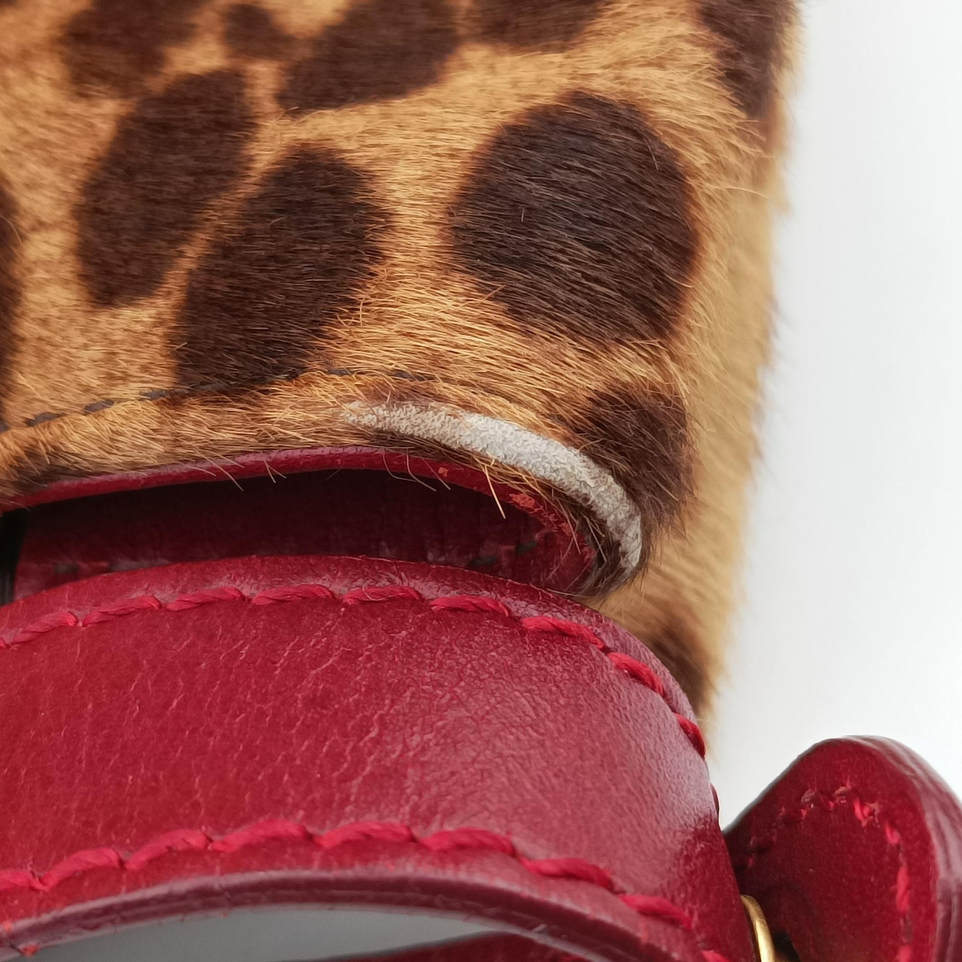 PEEKABOO Large Brown × Red pony hair× Leather 8BN210 8BN210-GXE-119-2372ピーカブー ラージ ブラウン xレッド ハラコ xレザー 8BN210 8BN210-GXE-119-2372