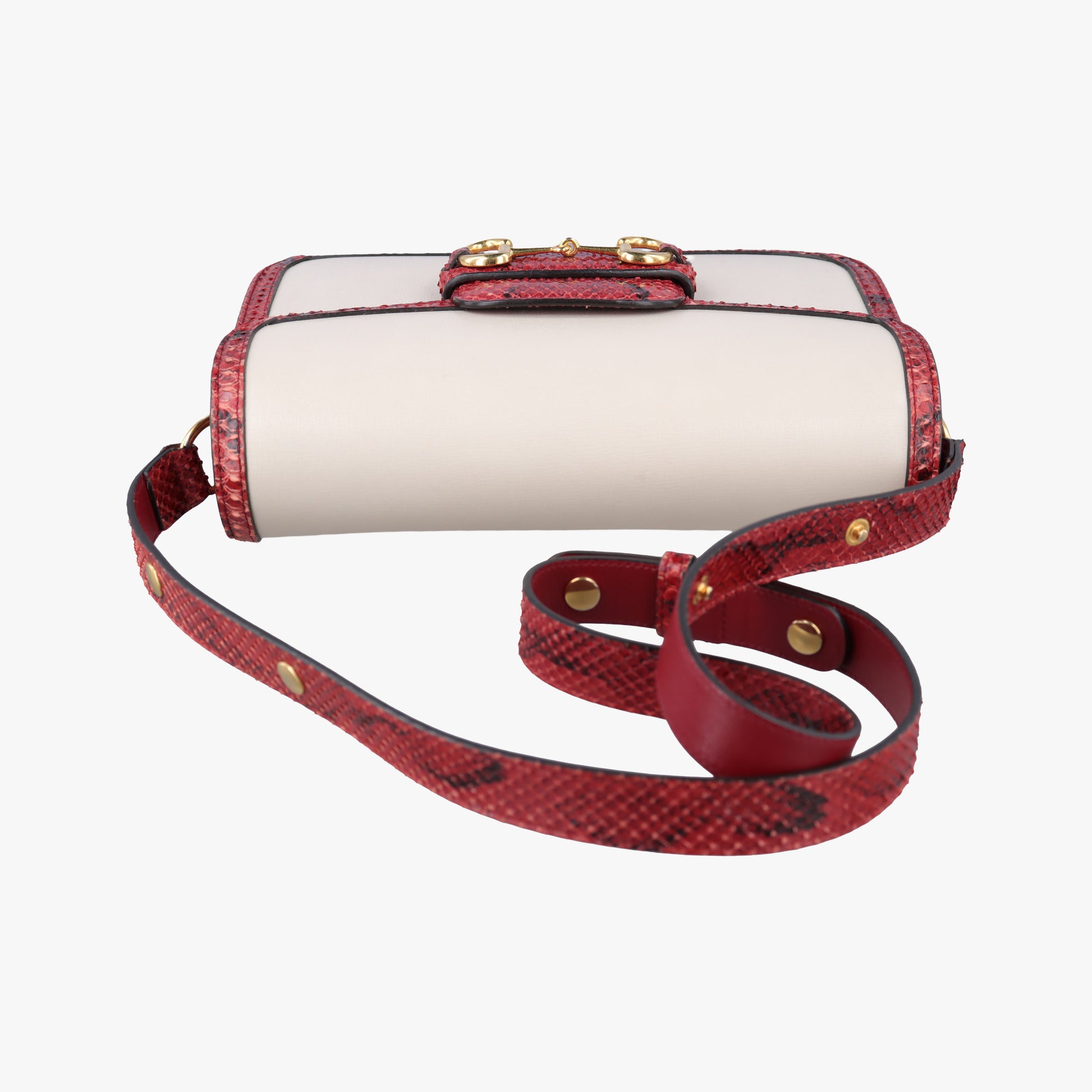 Horsebit 1955 White Leather ásnakeskin 602204 E035232523ホースビット 1955 ホワイト×レッド レザー×ヘビ革 602204 E035232523