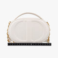 Oval Camera Bag White Leather 43-MA-0253オーバル カメラバッグ ホワイト レザー 43-MA-0253