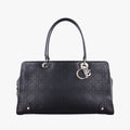 Lady Dior Cannage East West Black Leather 11-MA-1014レディディオール カナージュ イーストウエスト ブラック レザー 11-MA-1014