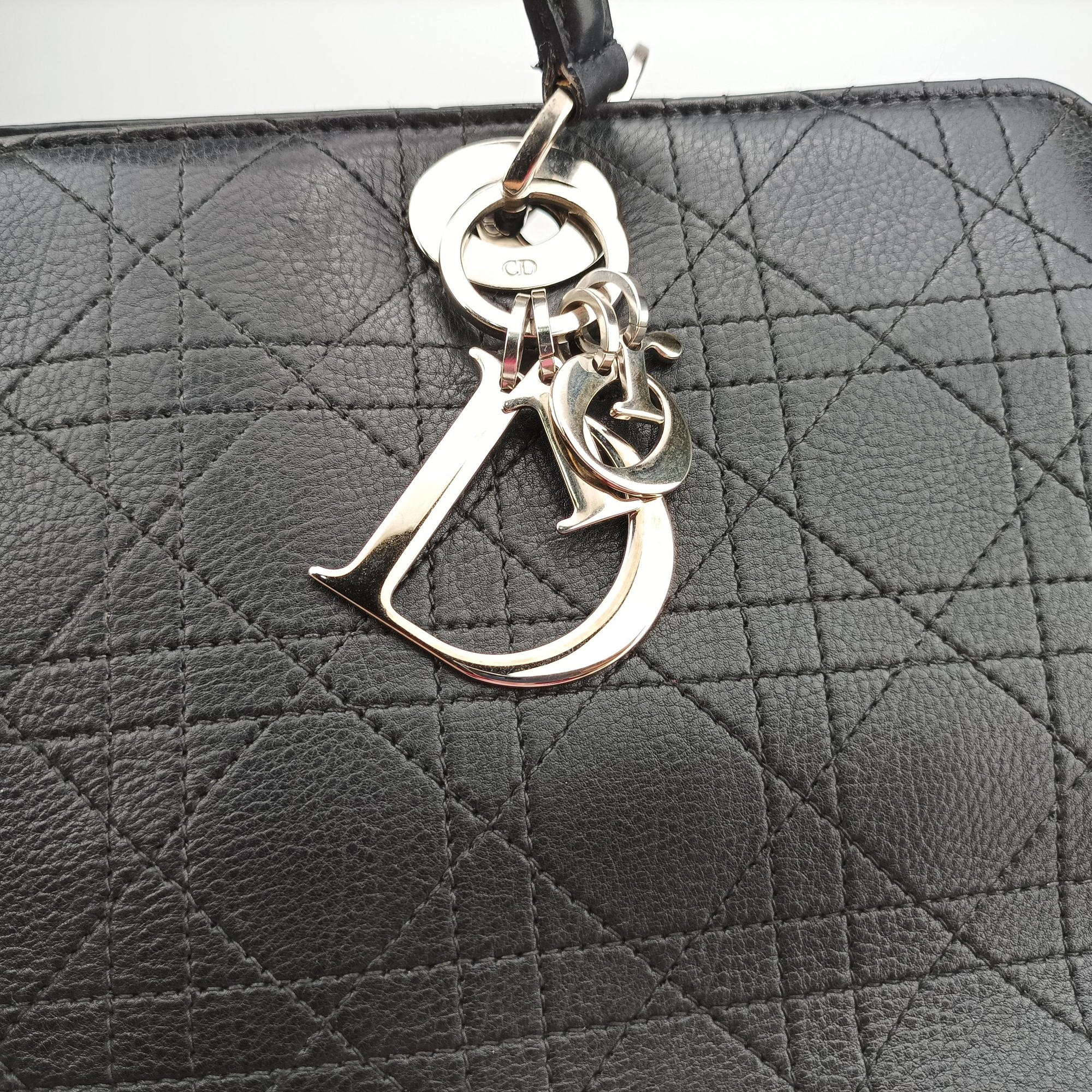 Lady Dior Cannage East West Black Leather 11-MA-1014レディディオール カナージュ イーストウエスト ブラック レザー 11-MA-1014