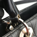 Lady Dior Cannage East West Black Leather 11-MA-1014レディディオール カナージュ イーストウエスト ブラック レザー 11-MA-1014