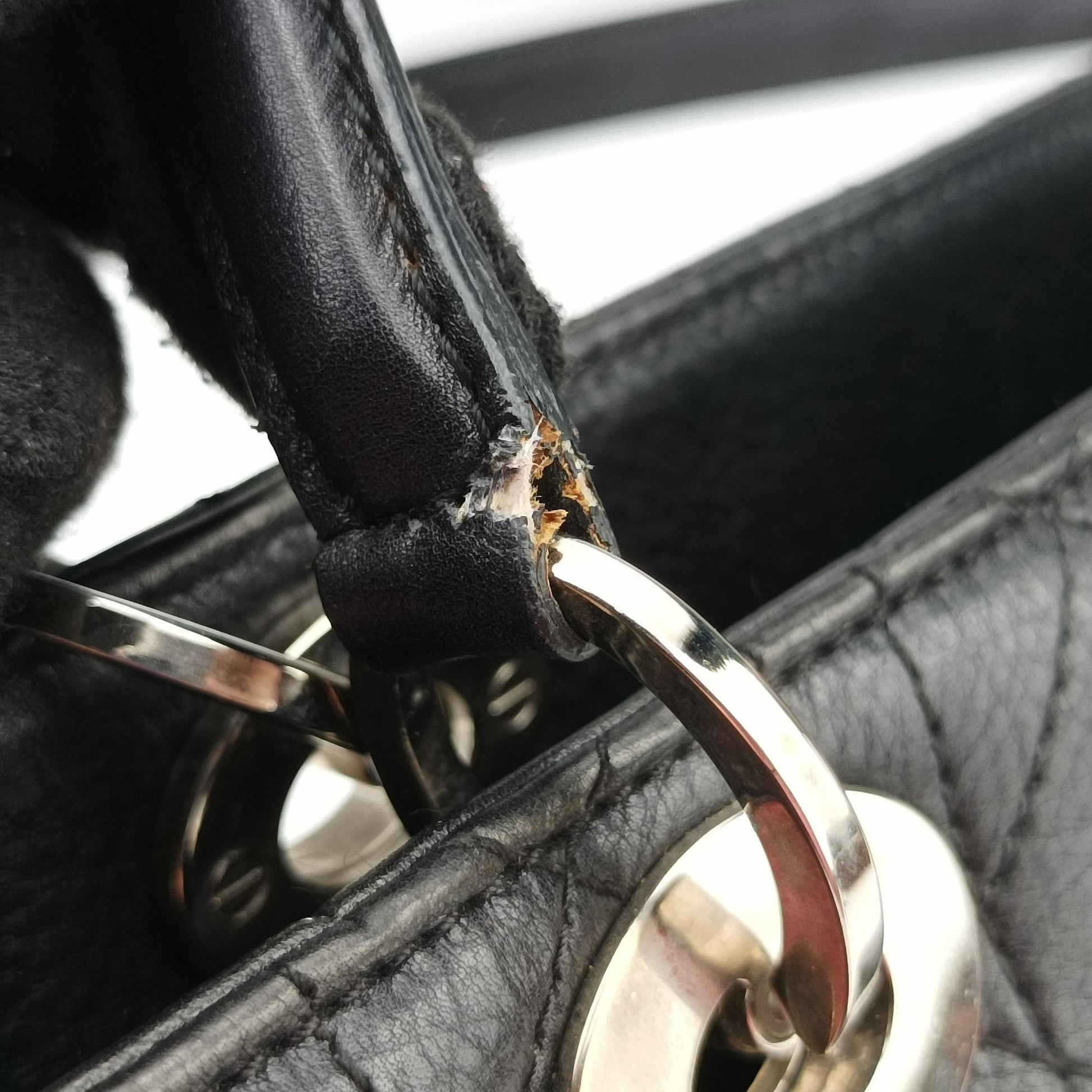 Lady Dior Cannage East West Black Leather 11-MA-1014レディディオール カナージュ イーストウエスト ブラック レザー 11-MA-1014