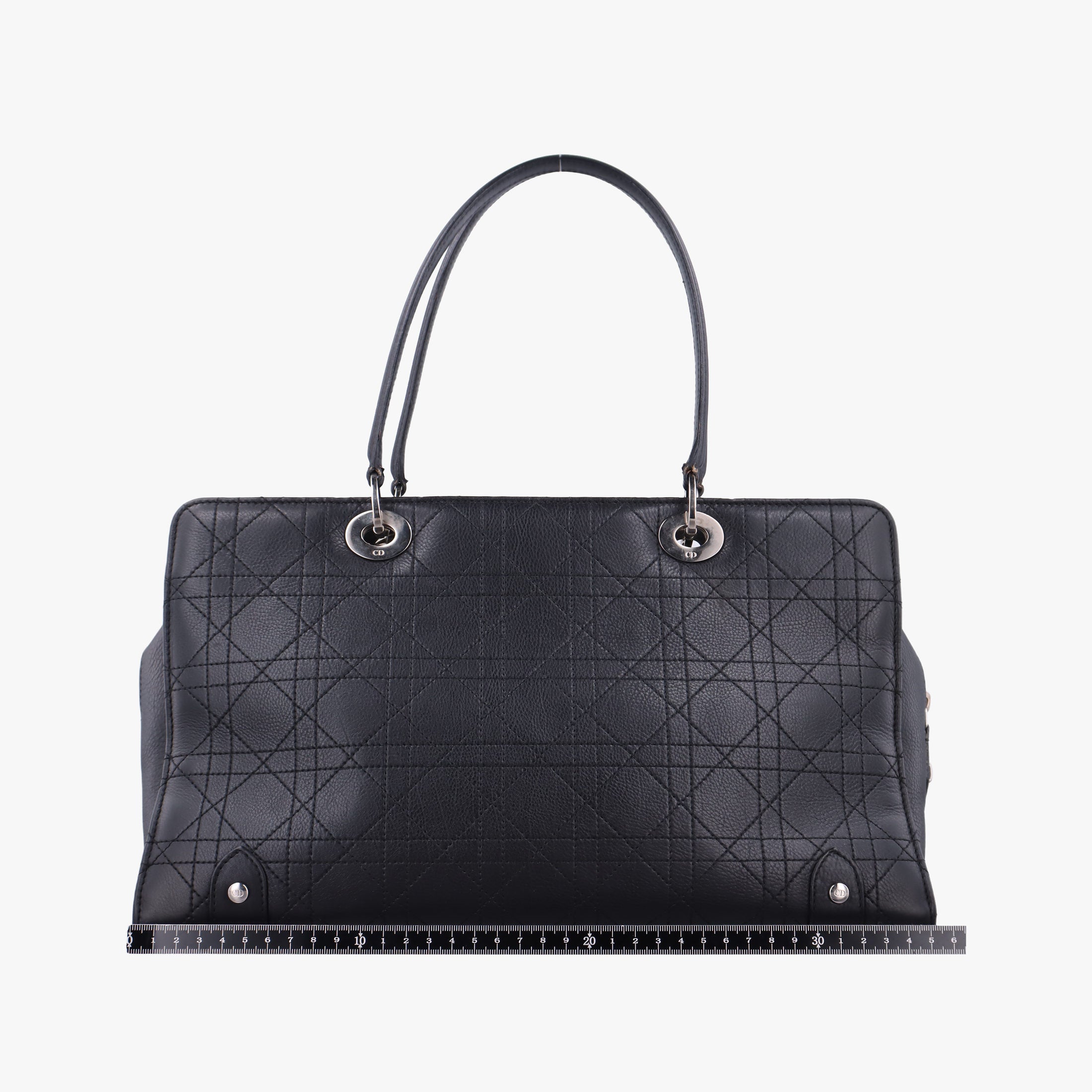 Lady Dior Cannage East West Black Leather 11-MA-1014レディディオール カナージュ イーストウエスト ブラック レザー 11-MA-1014