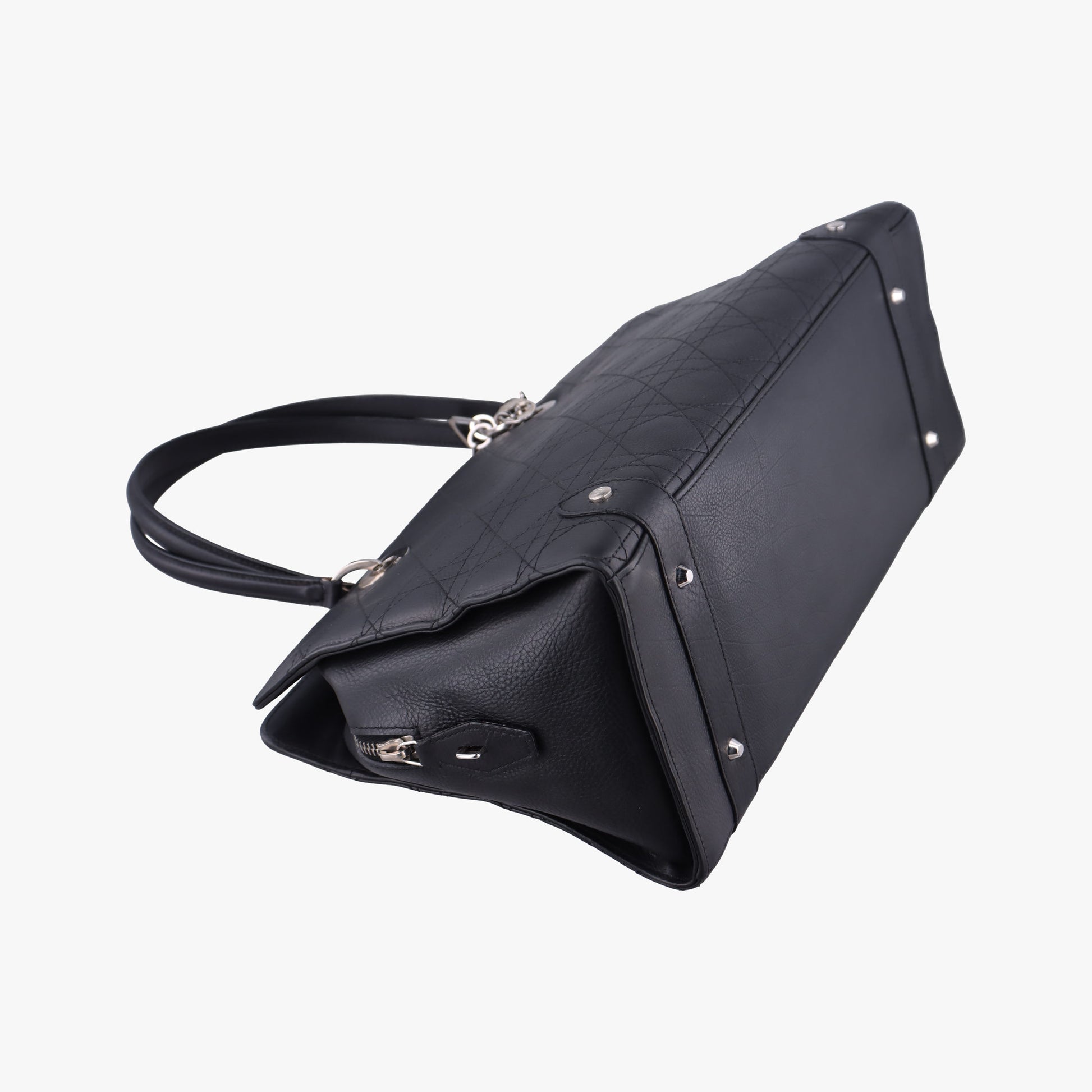 Lady Dior Cannage East West Black Leather 11-MA-1014レディディオール カナージュ イーストウエスト ブラック レザー 11-MA-1014