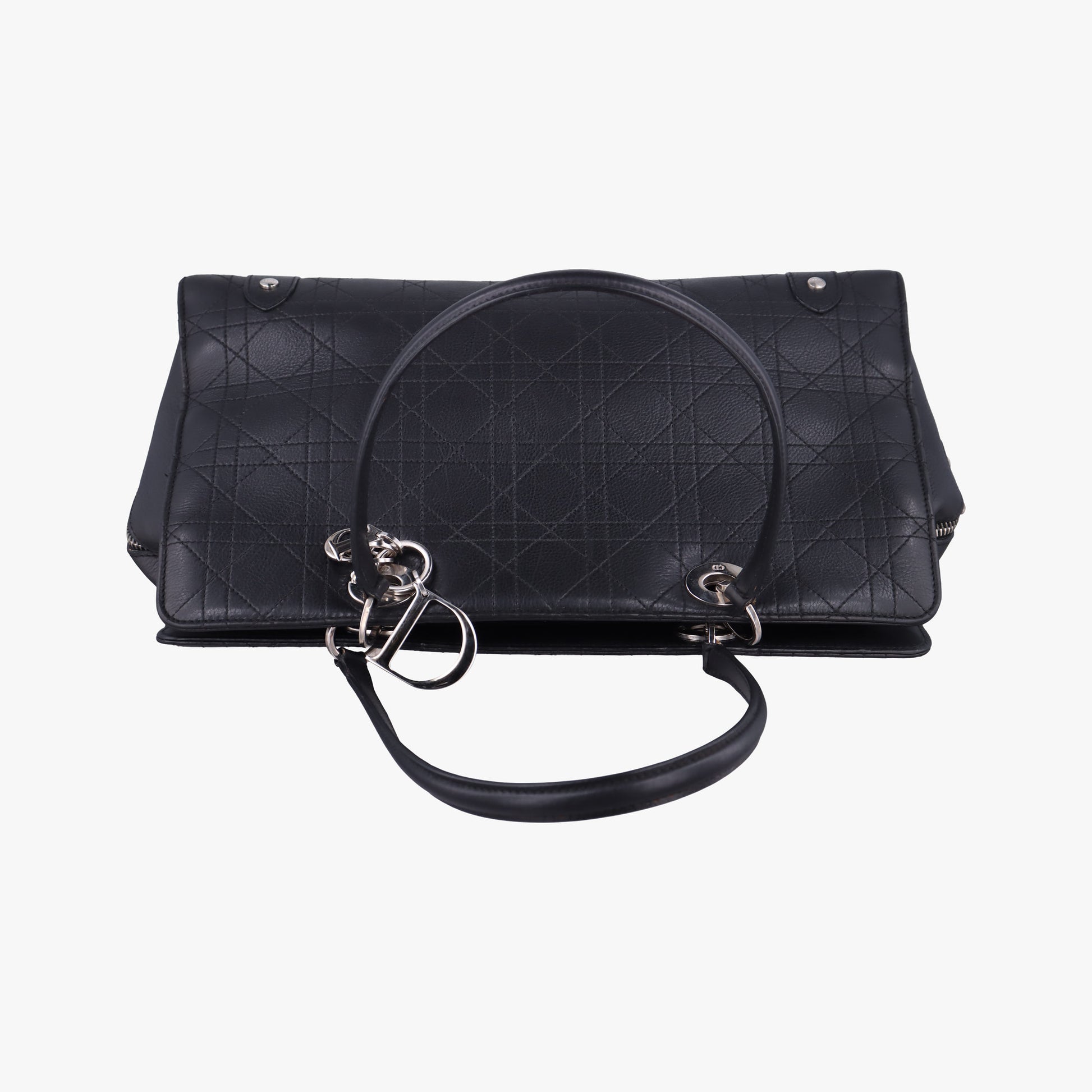 Lady Dior Cannage East West Black Leather 11-MA-1014レディディオール カナージュ イーストウエスト ブラック レザー 11-MA-1014