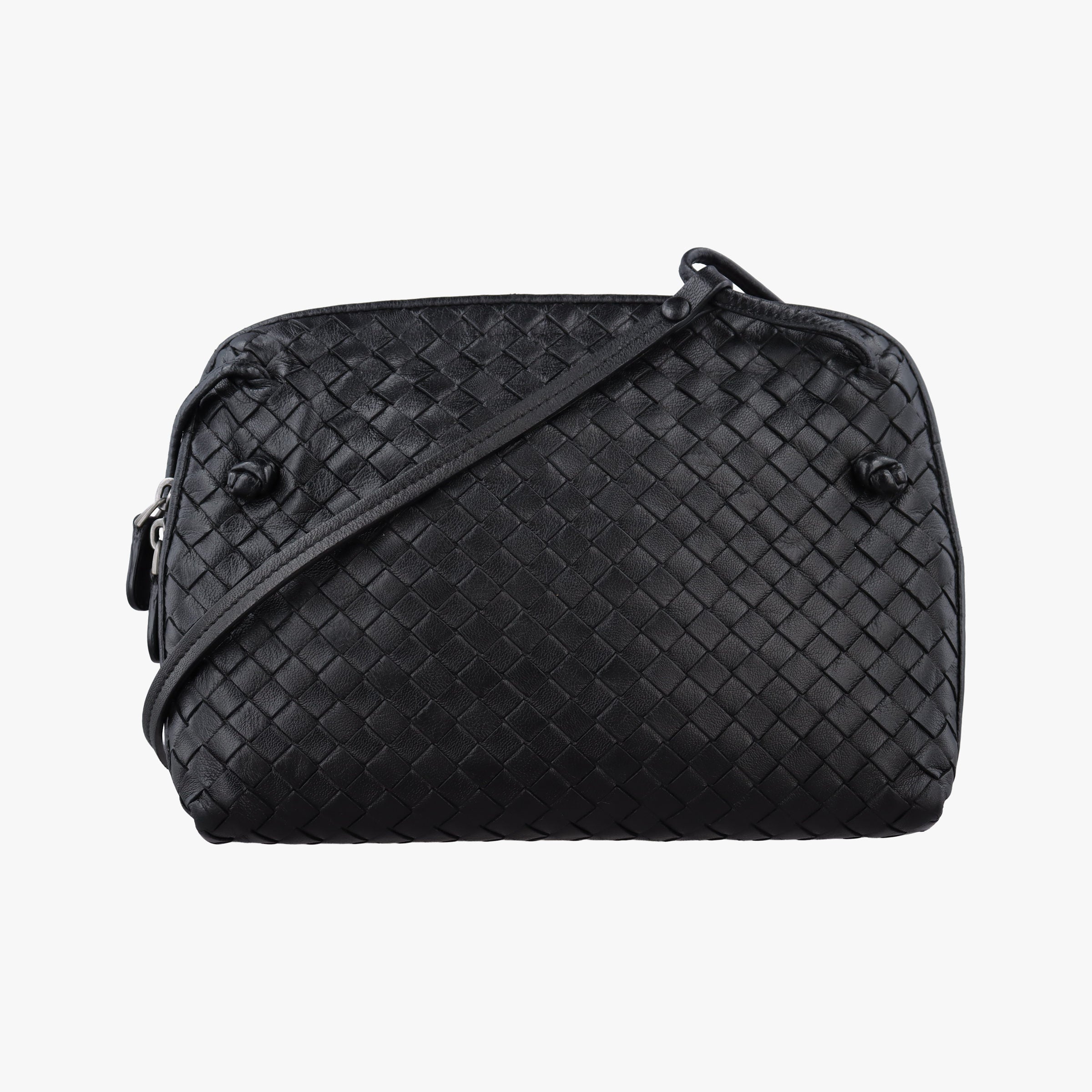 NODINI Intrecciato Black lambskin B03714561Lノディーニ イントレチャート ブラック ラムスキン B03714561L