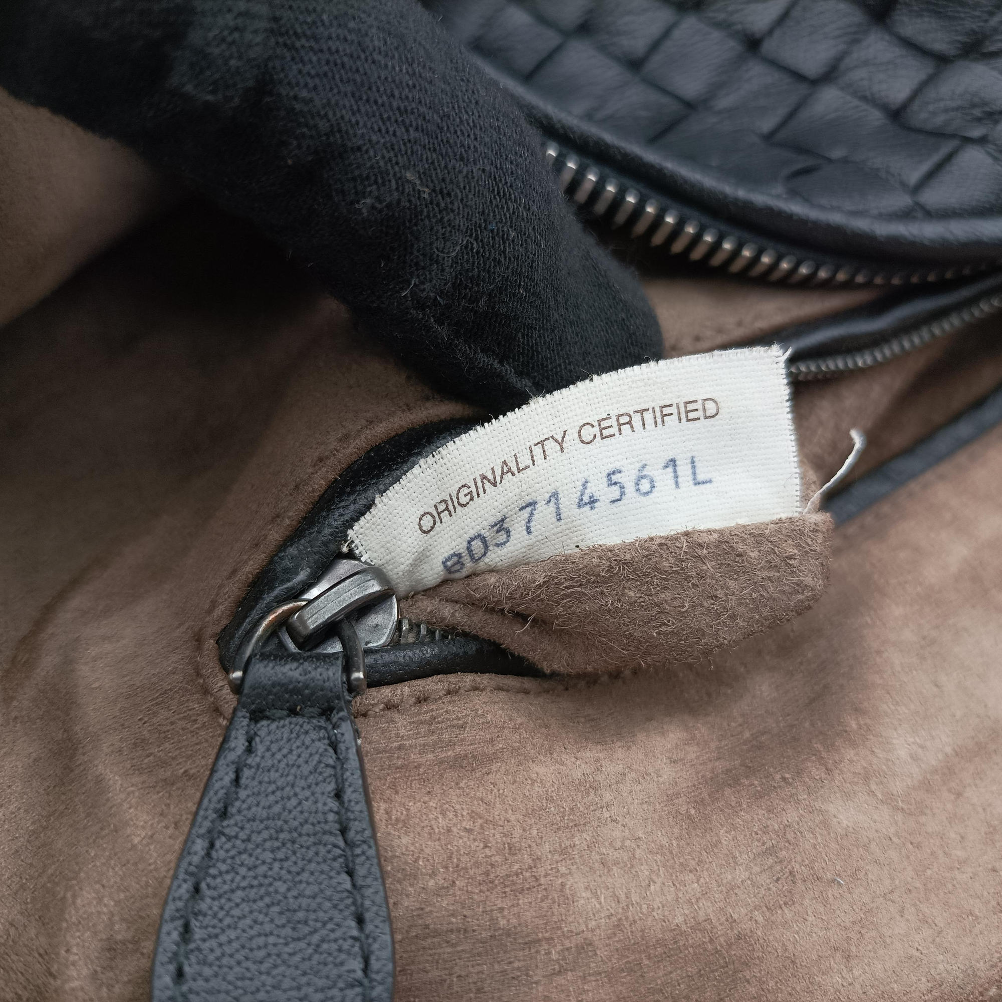NODINI Intrecciato Black lambskin B03714561Lノディーニ イントレチャート ブラック ラムスキン B03714561L