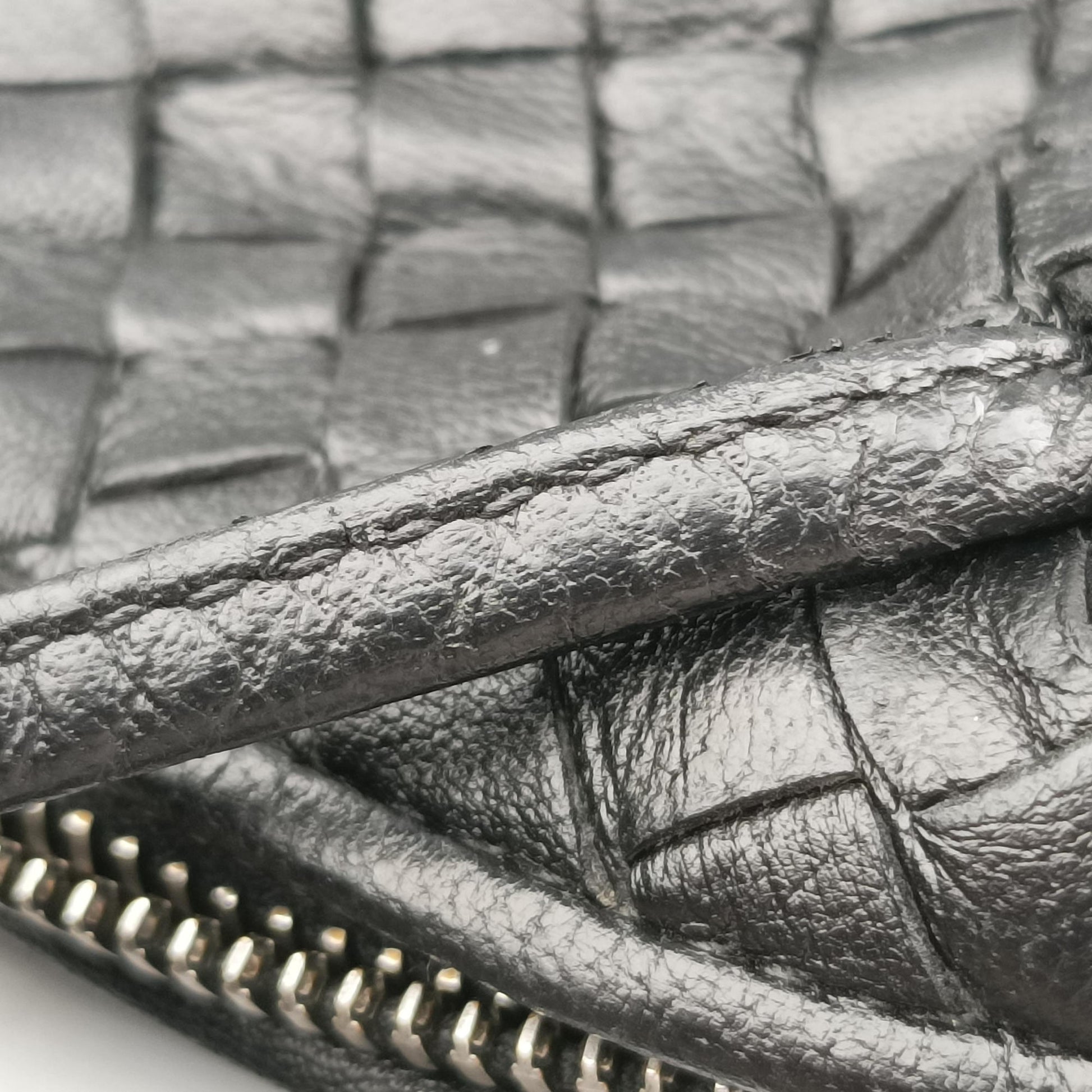 NODINI Intrecciato Black lambskin B03714561Lノディーニ イントレチャート ブラック ラムスキン B03714561L