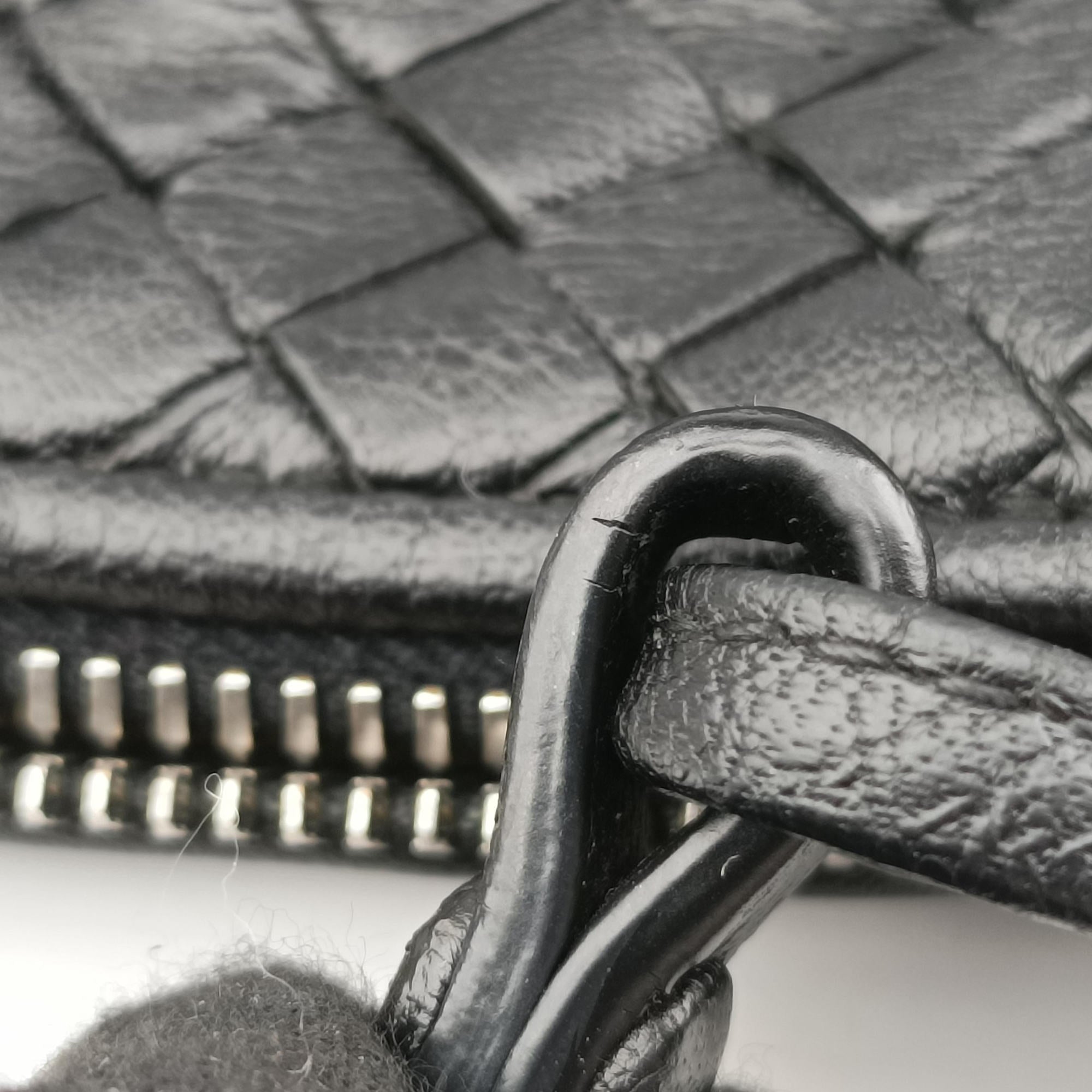 NODINI Intrecciato Black lambskin B03714561Lノディーニ イントレチャート ブラック ラムスキン B03714561L