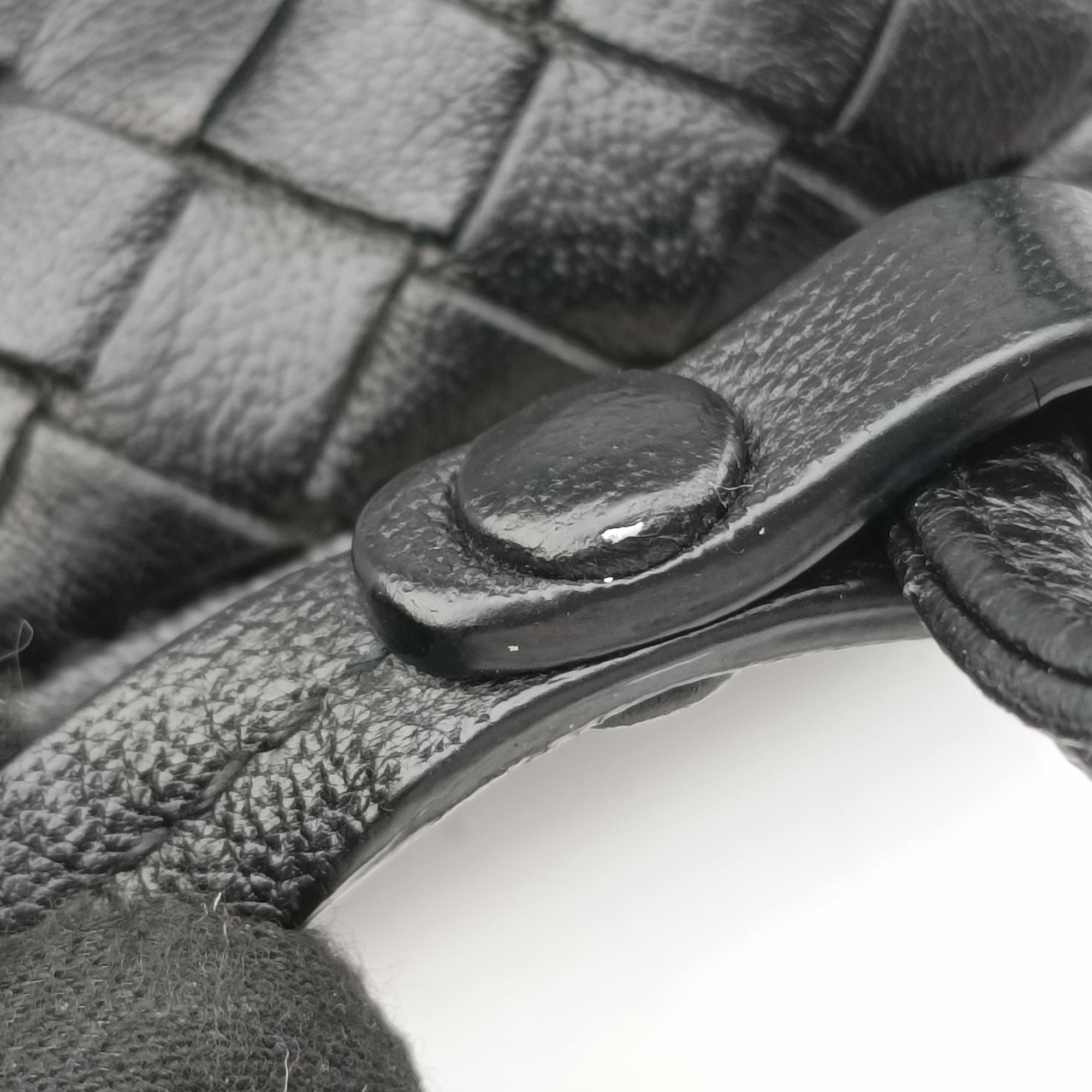 NODINI Intrecciato Black lambskin B03714561Lノディーニ イントレチャート ブラック ラムスキン B03714561L