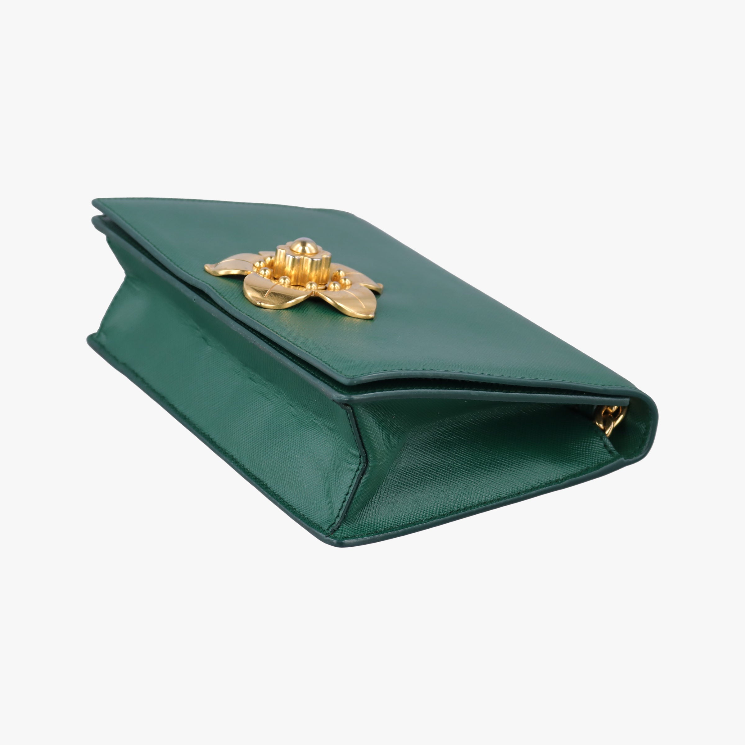 Corole Chain Green Saffiano Leather 25コロール チェーン グリーン サフィアーノレザー 25