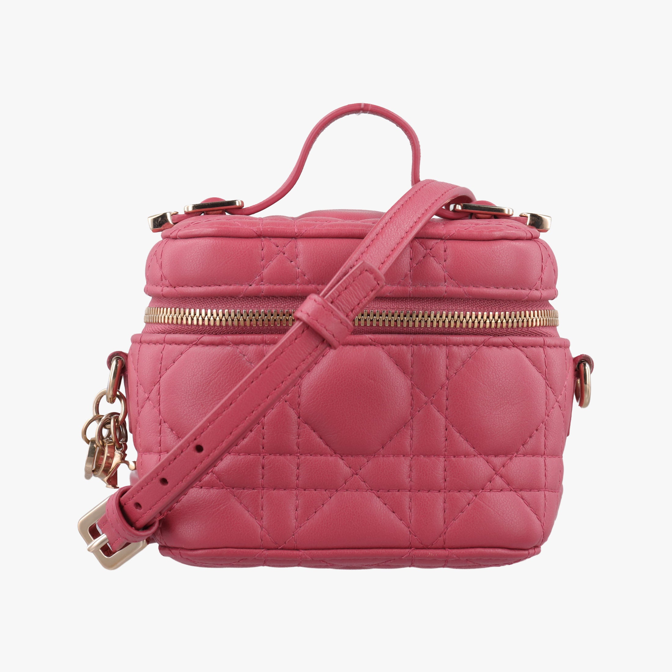 Lady Dior micro vanity RedPink lambskin 23-BO-0211レディディオール マイクロ ヴァニティ レッドピンク ラムスキン 23-BO-0211