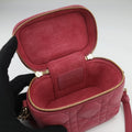 Lady Dior micro vanity RedPink lambskin 23-BO-0211レディディオール マイクロ ヴァニティ レッドピンク ラムスキン 23-BO-0211