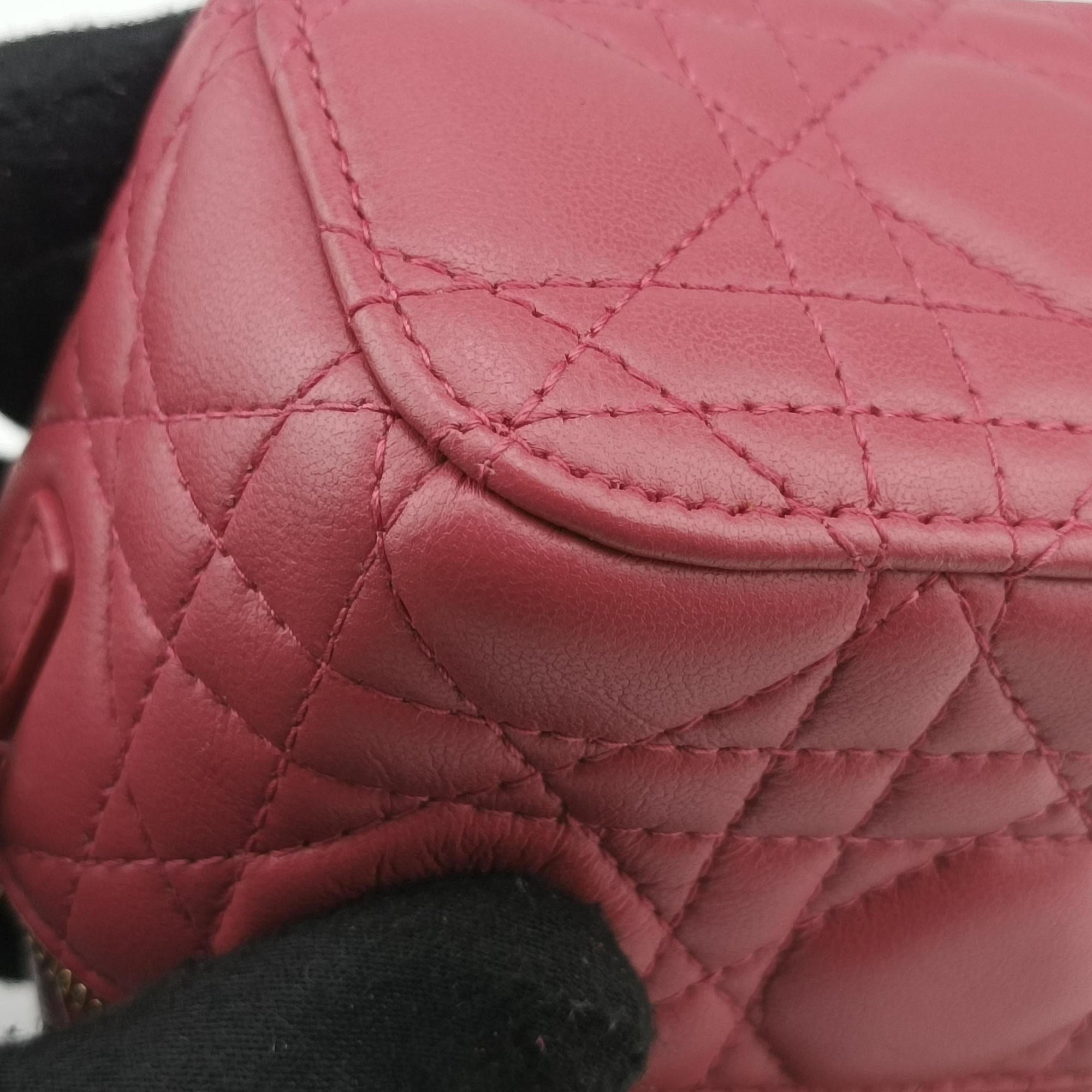 Lady Dior micro vanity RedPink lambskin 23-BO-0211レディディオール マイクロ ヴァニティ レッドピンク ラムスキン 23-BO-0211