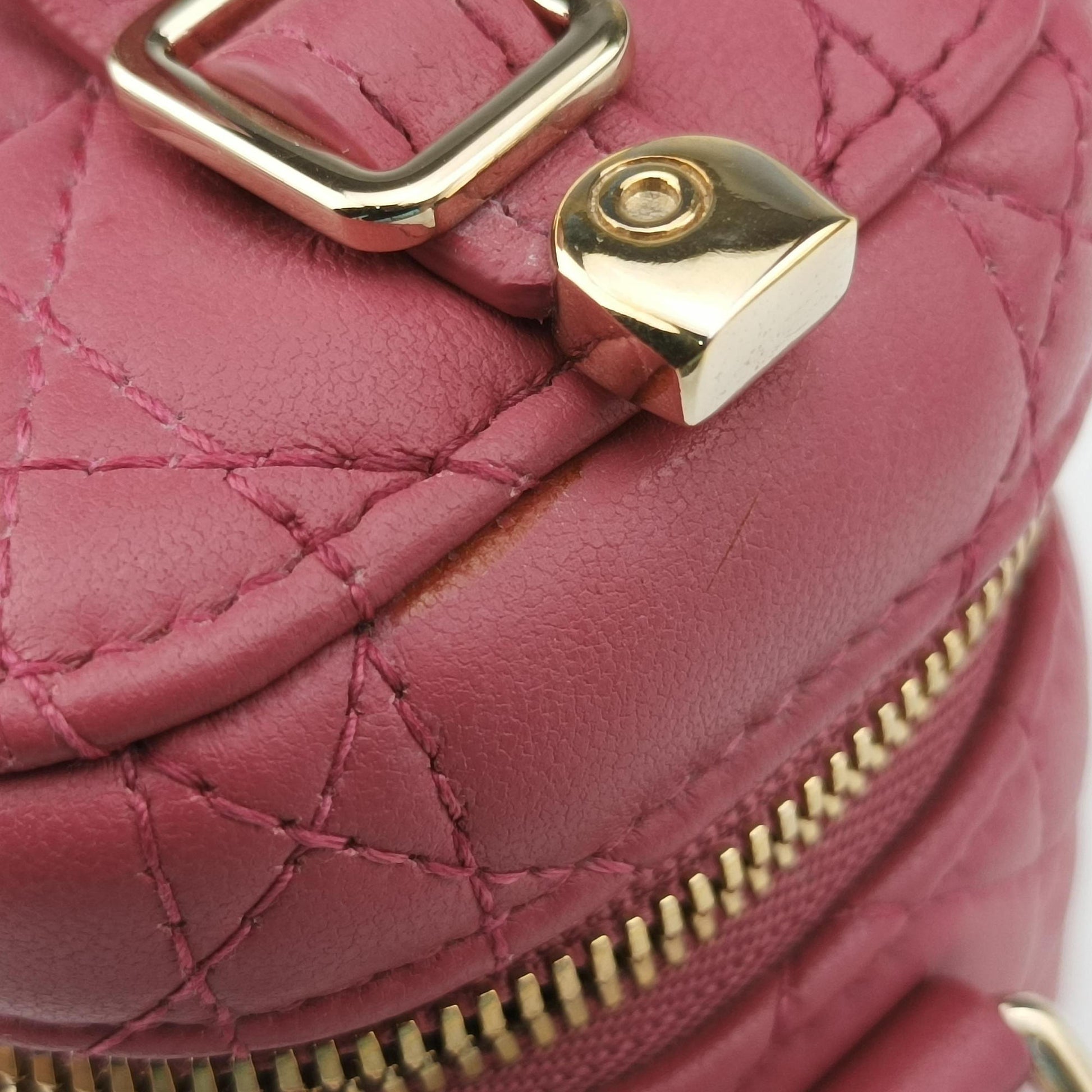 Lady Dior micro vanity RedPink lambskin 23-BO-0211レディディオール マイクロ ヴァニティ レッドピンク ラムスキン 23-BO-0211